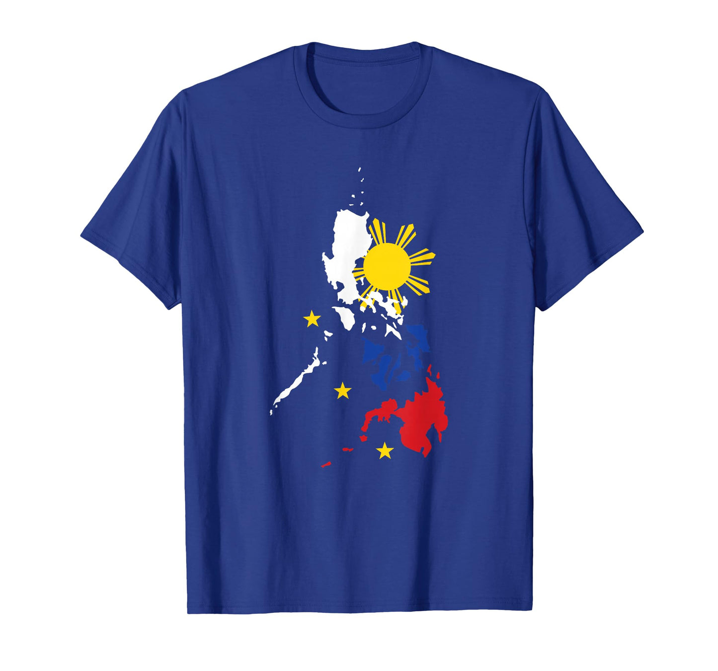 Philippine map with three stars for Proud Filipinos T-Shirt