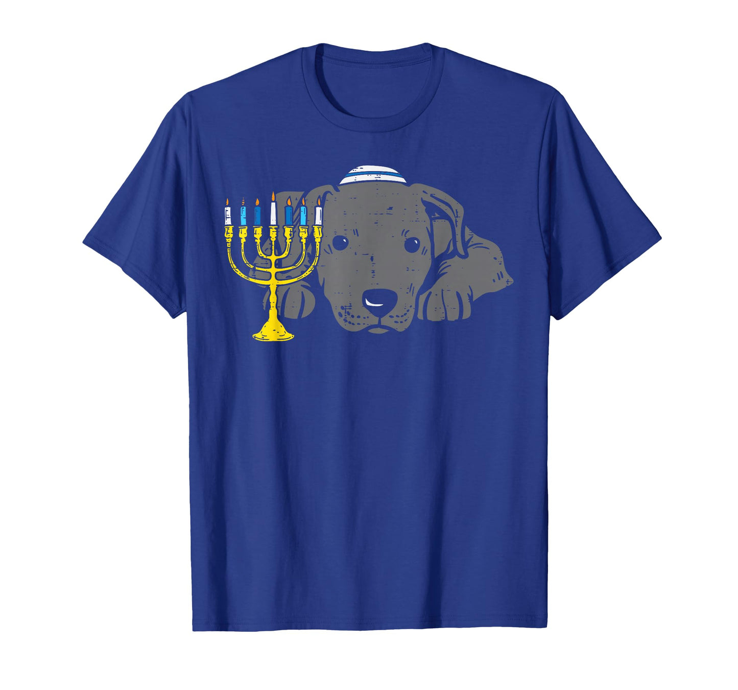 Jewish Pitbull Dog Menorah Hanukkah Pajamas Chanukah PJs T-Shirt
