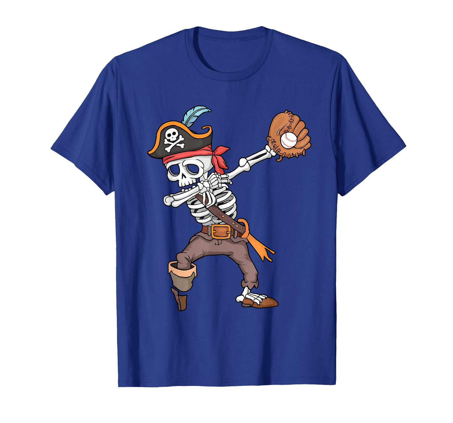 Baseball Halloween Dabbing Skeleton Pirate Dab Men Boys Kids T-Shirt