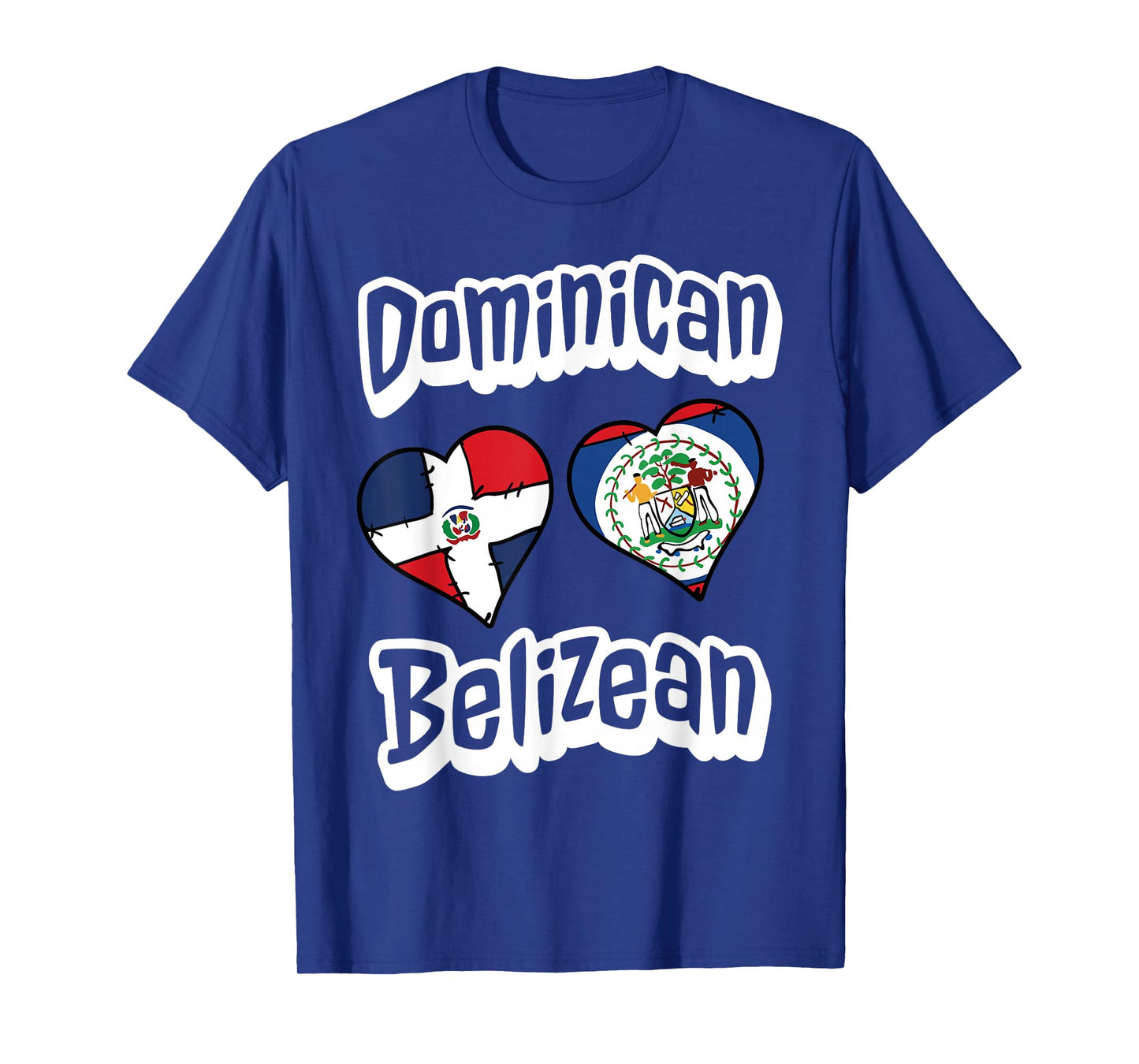 Dominican Belizean Flag Hearts Dominican Republic Belize T-Shirt