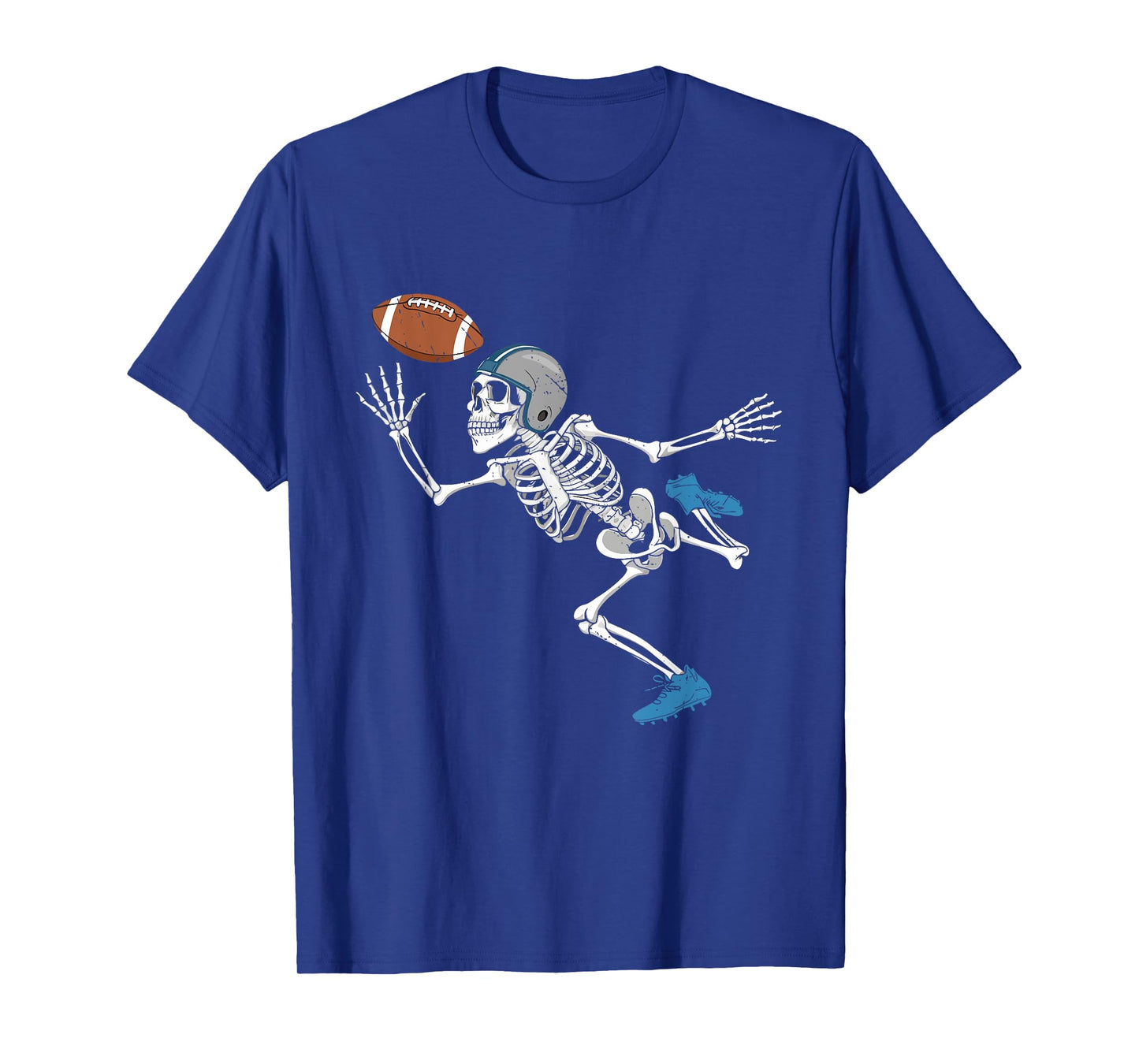 Football Skeleton Halloween Player Catcher Mens Boys Kids T-Shirt