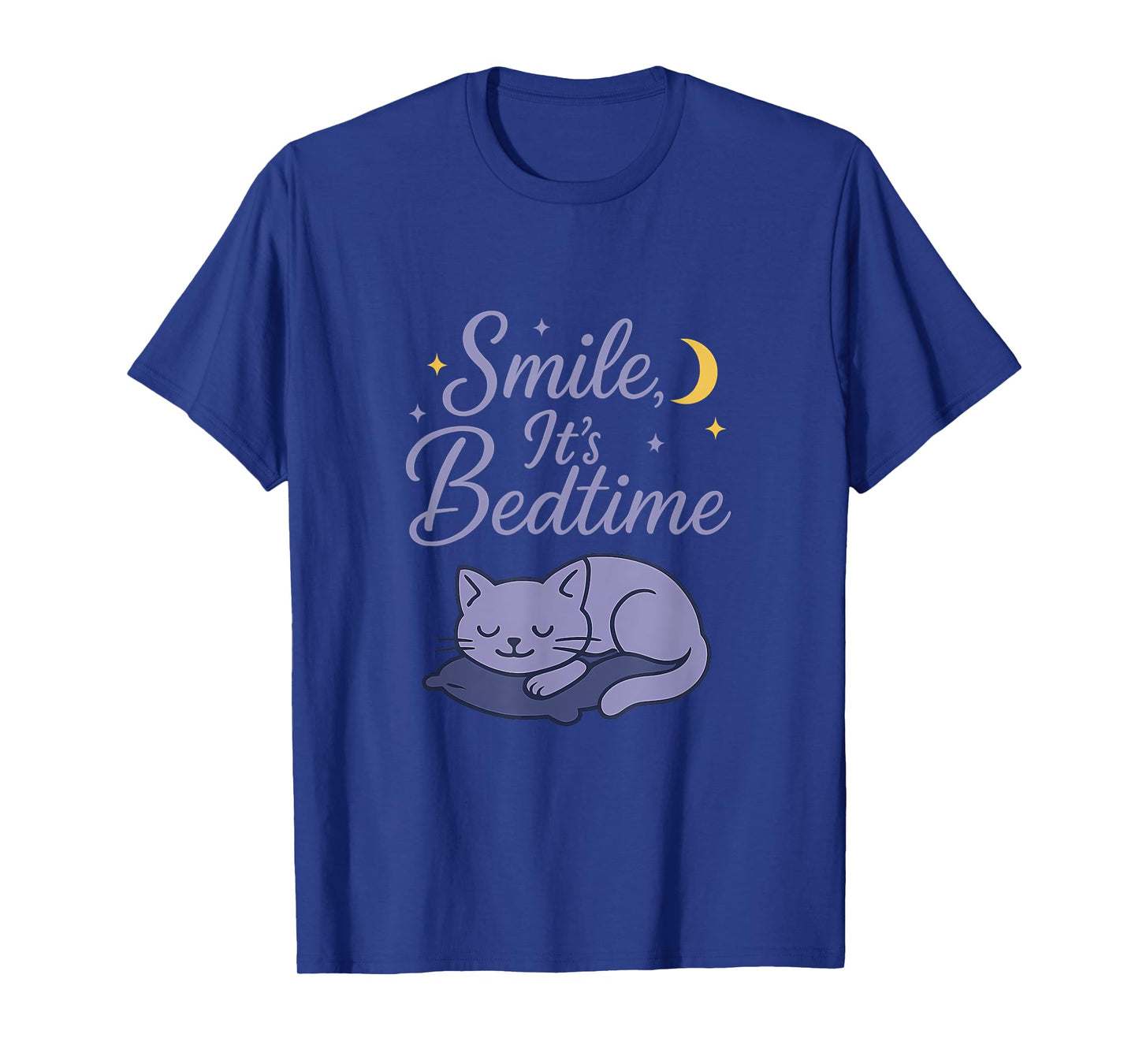 Smile It’s Bedtime Cute Cat Sleeping Graphic T-Shirt