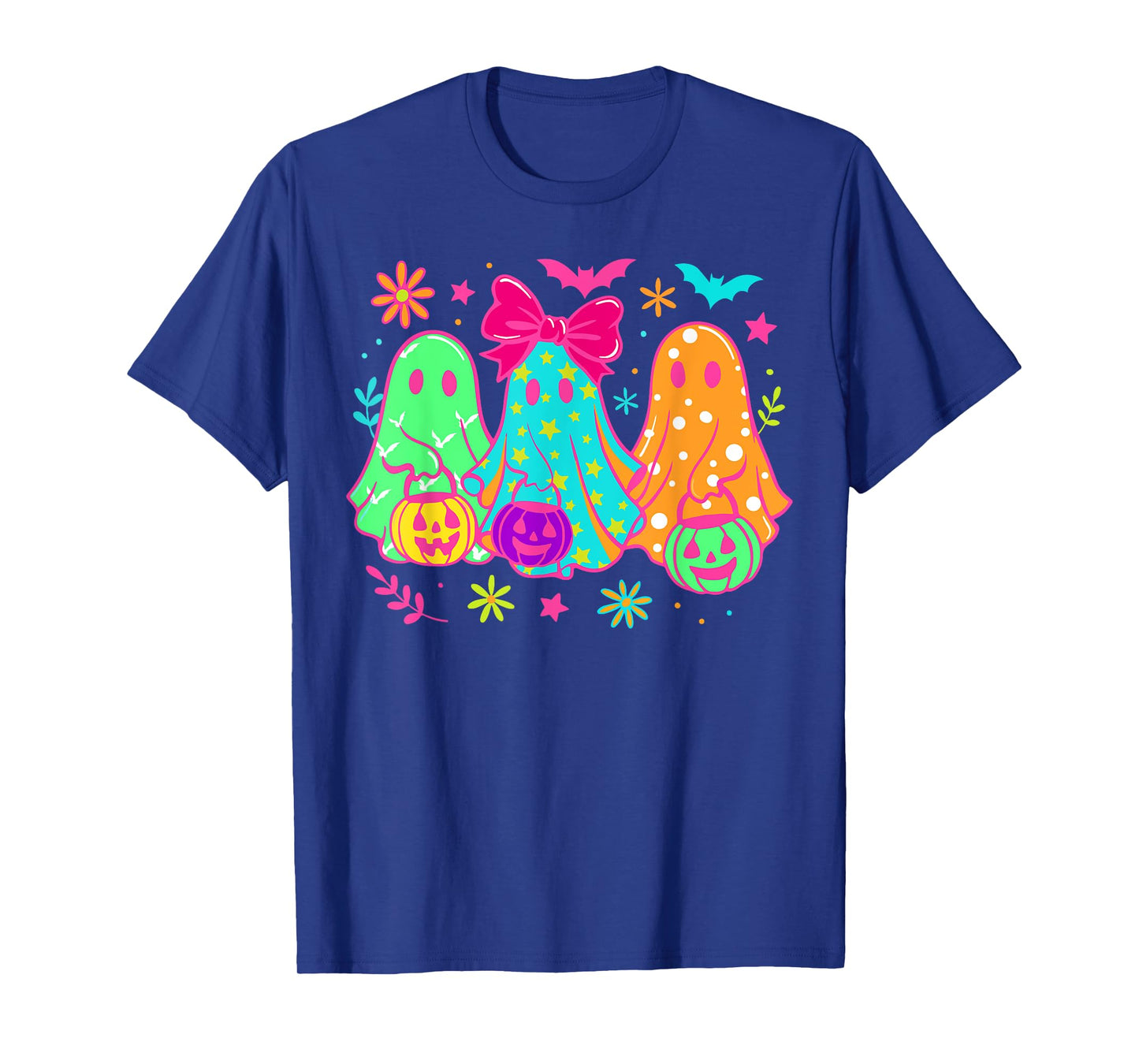 Spooky Vibes Ghost Retro Halloween Boo Boo Crew Pumpkin T-Shirt