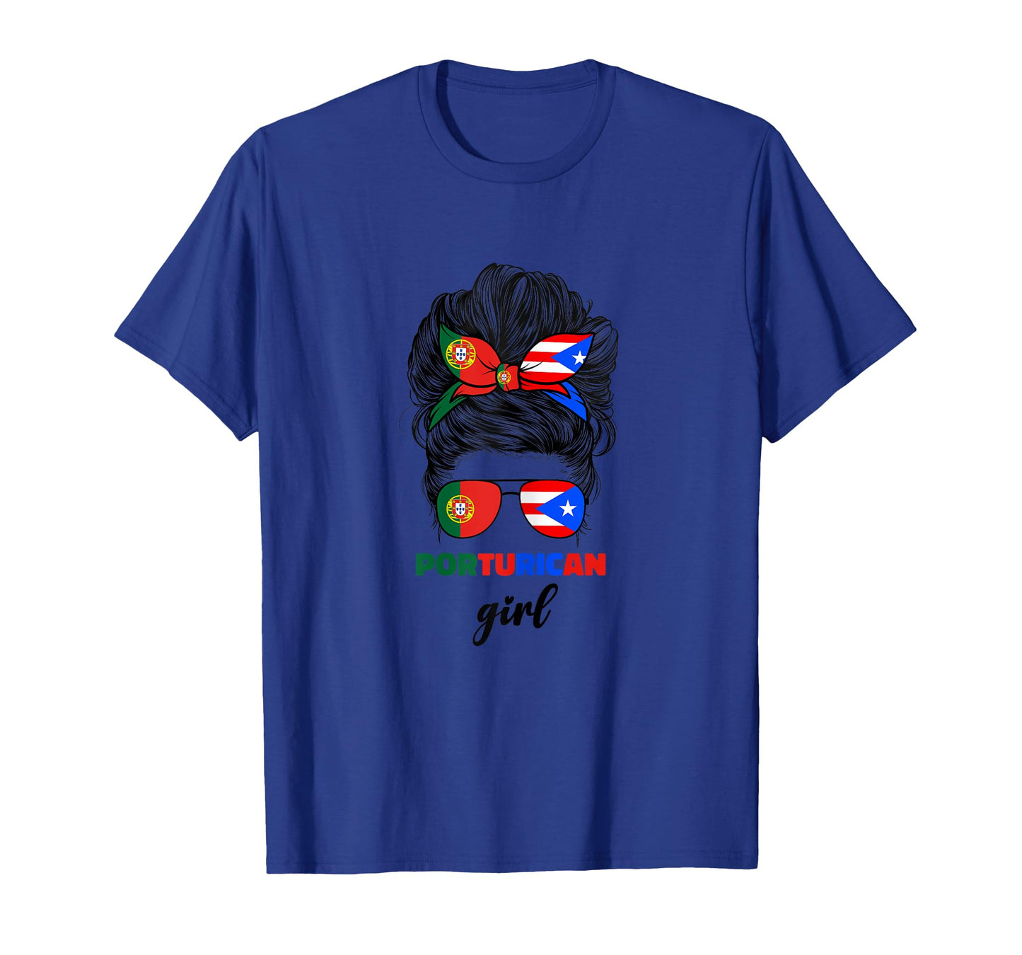 Half Portuguese And Puerto Rican Rico Portugal Flag Girl T-Shirt