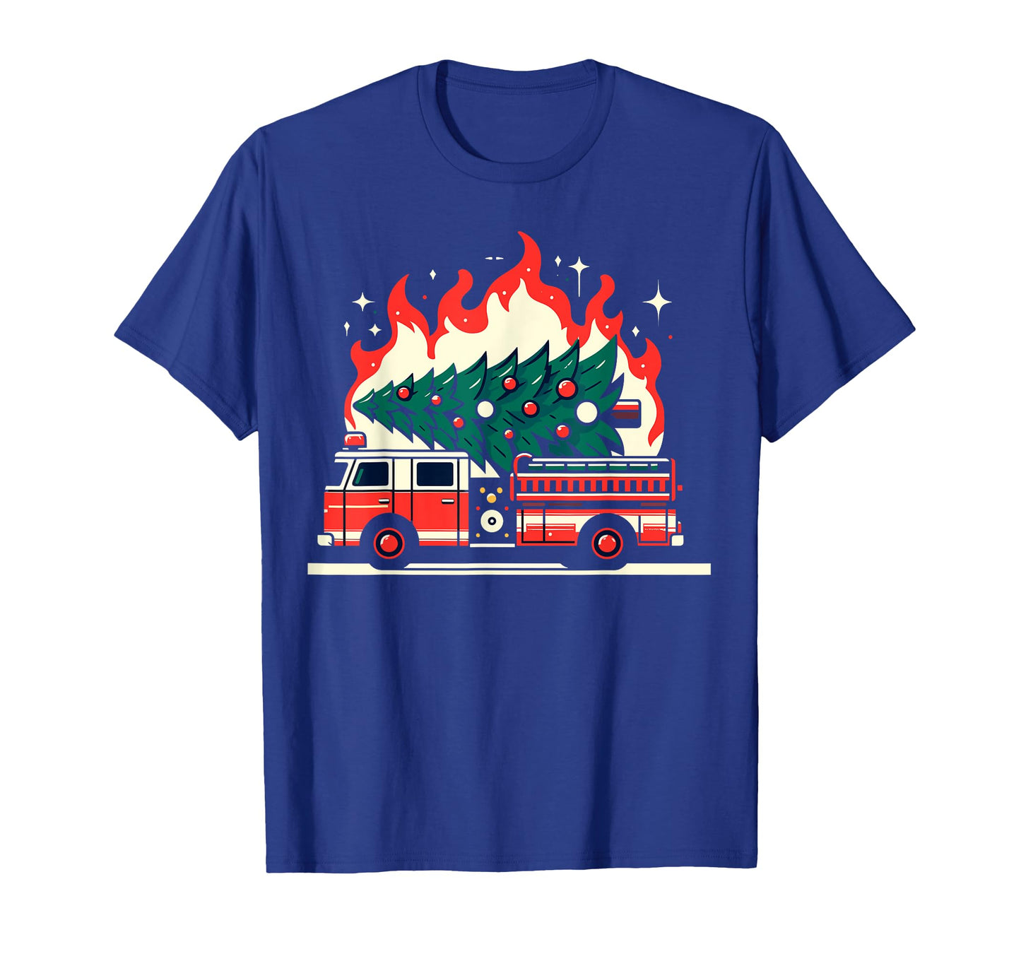 Firetruck Fireman Christmas Tree Firefighter Fire Truck T-Shirt