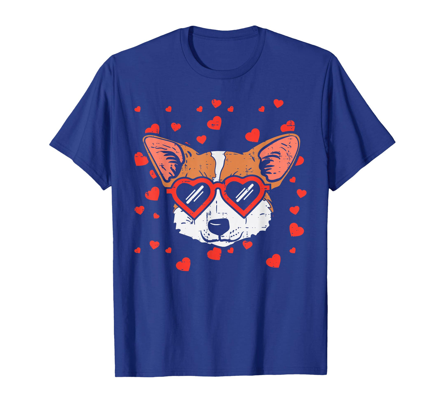 Welsh Corgi Face Heart Glasses Cute Valentines Day Dog Gift T-Shirt