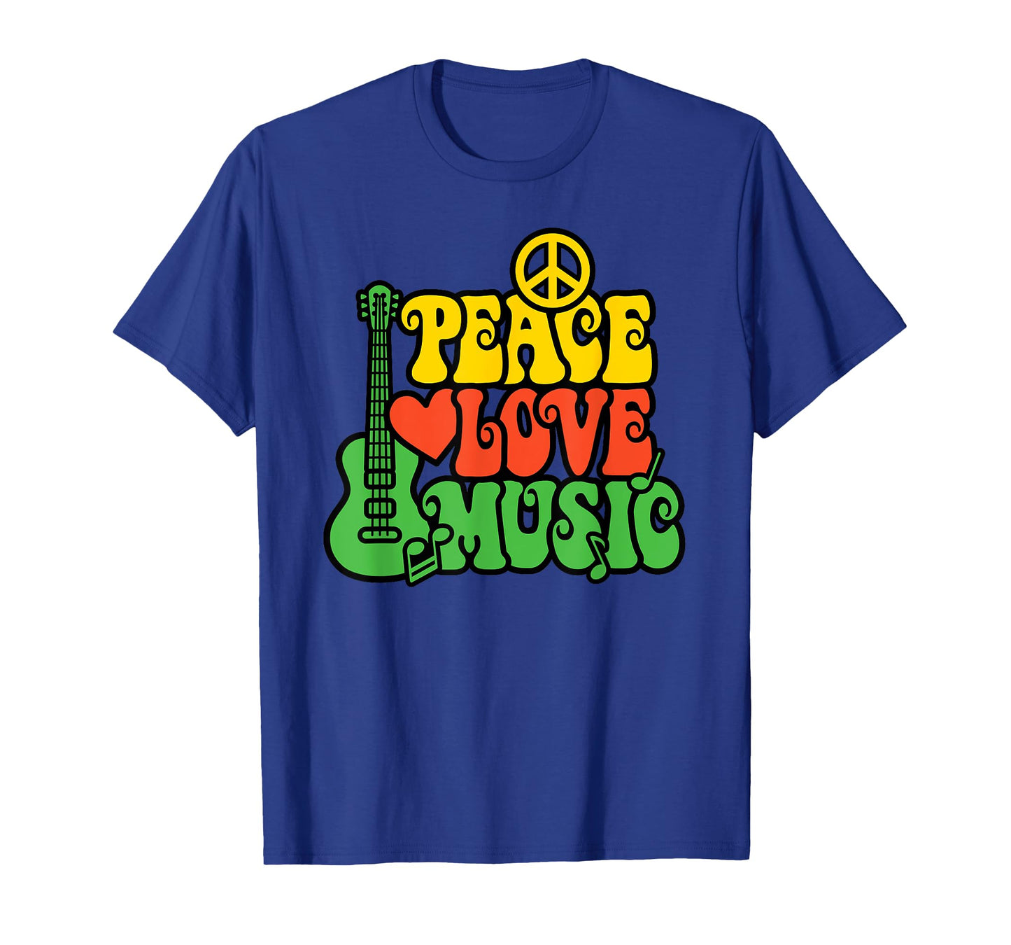 PEACE LOVE MUSIC Reggae Guitar T-Shirt for Everyone T-Shirt