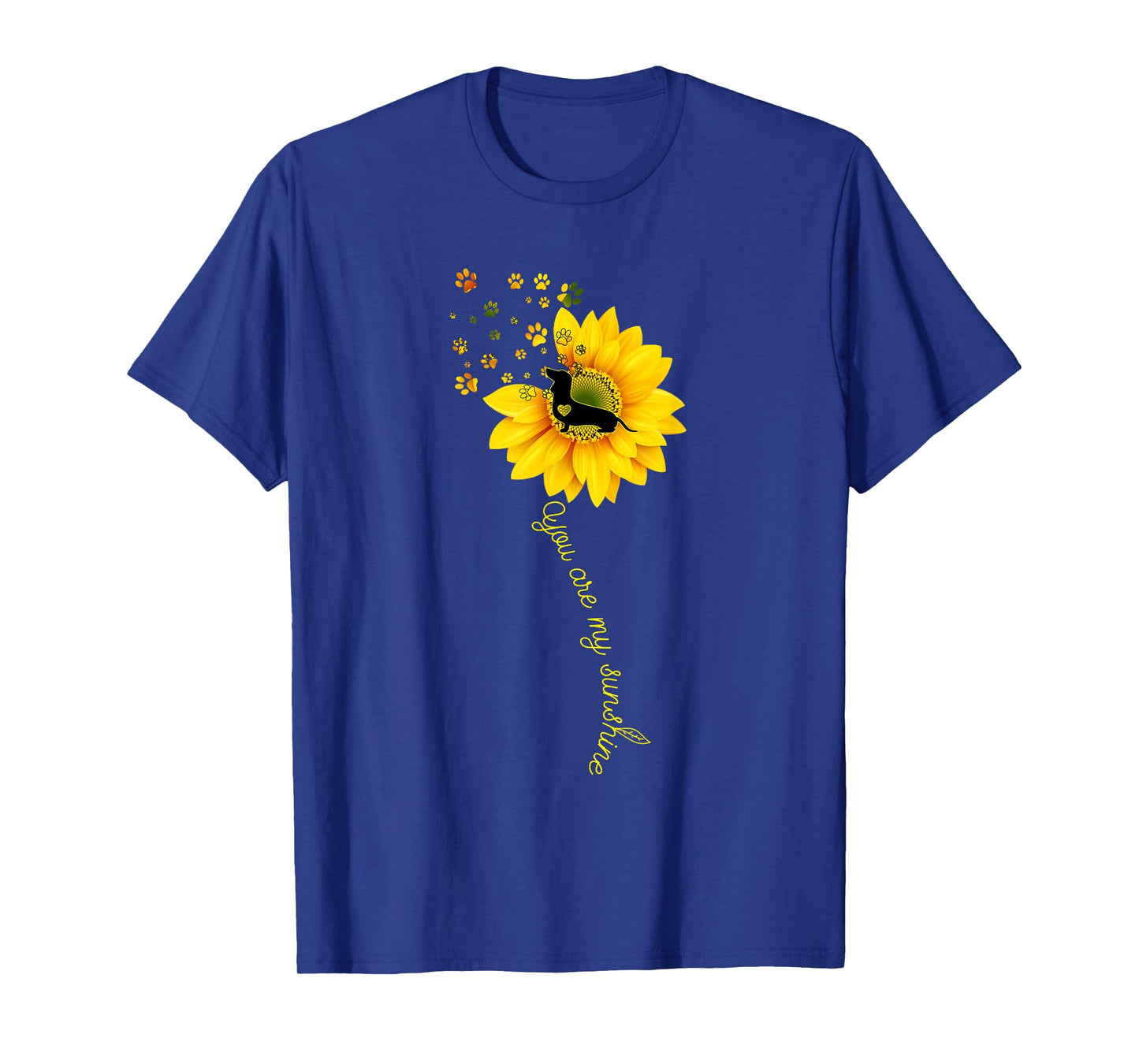 You are My Sunshine Half Sunflower Dachshund Dog Funny T-Shirt