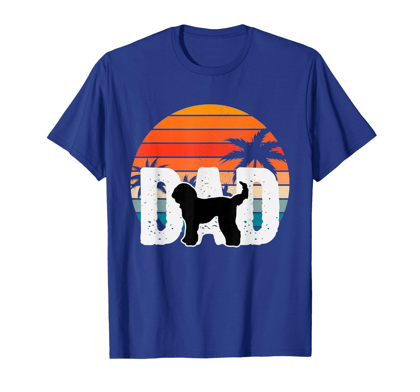 Whoodle Dog Dad Retro Sunset 90s Vintage T-Shirt
