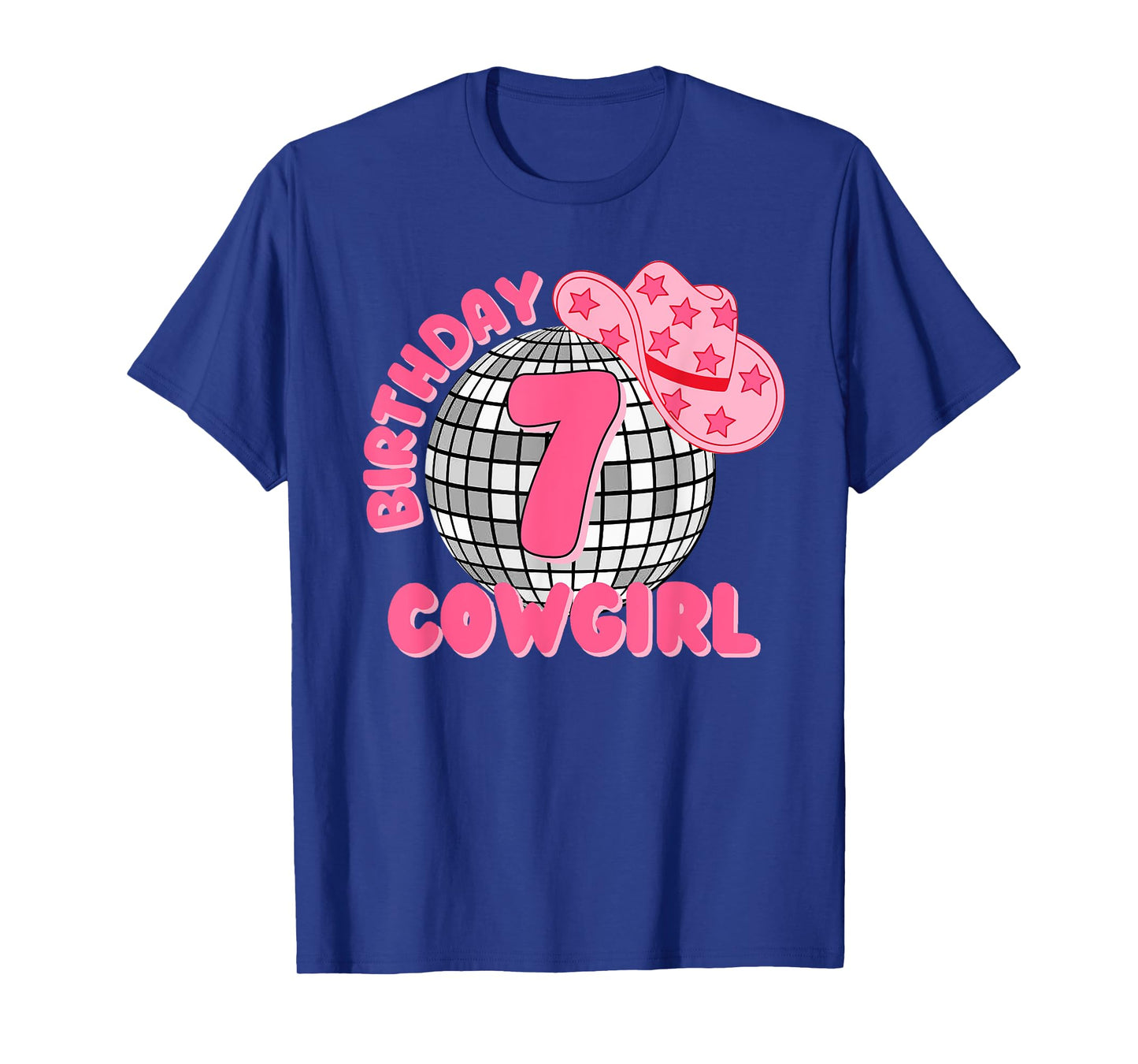 Happy 7th Birthday Girl Rodeo Disco Western Cowgirl Cowboy T-Shirt