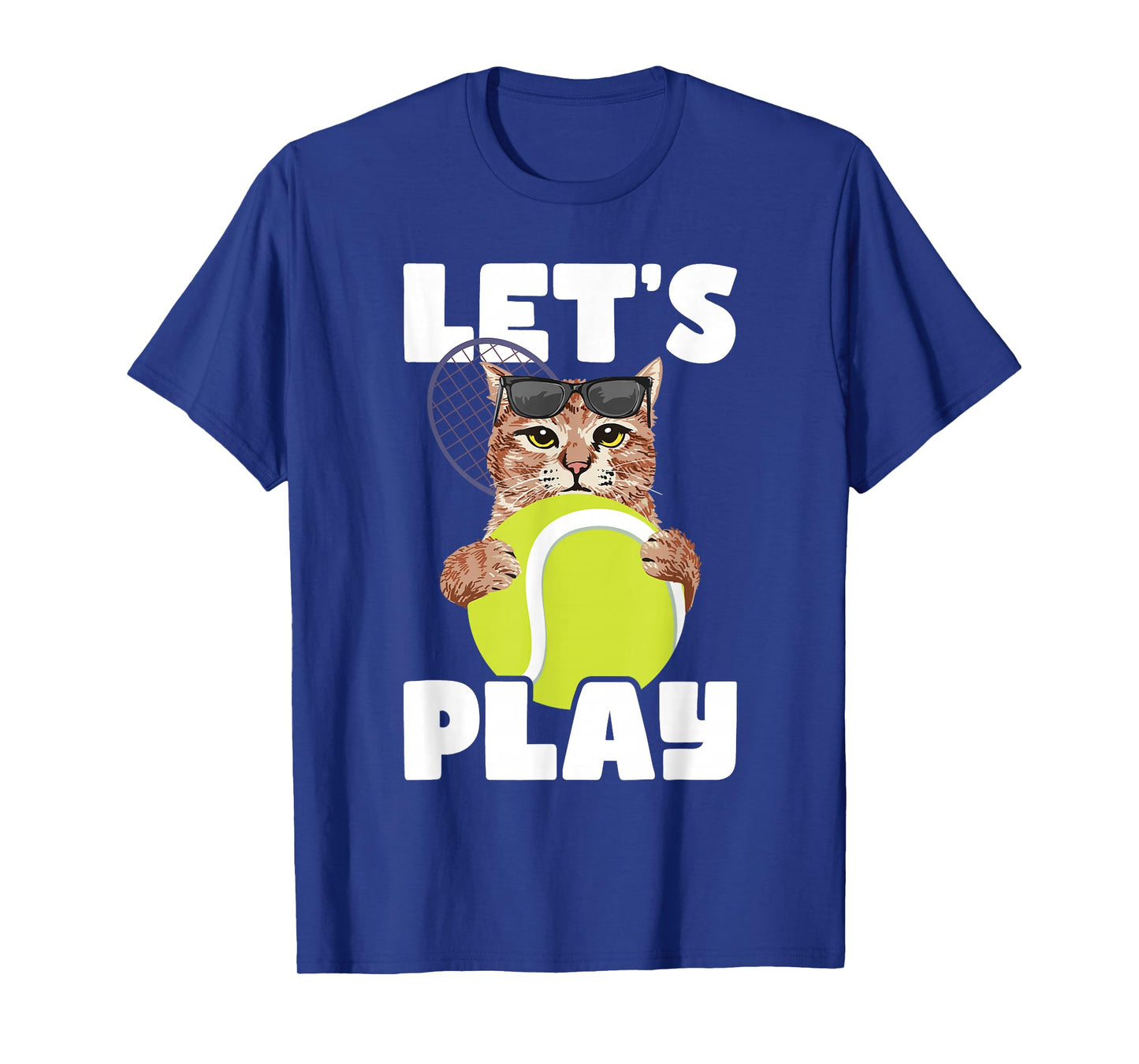 Let's Play - Cat Sunglasses Tennis Player Sports Tournament T-Shirt