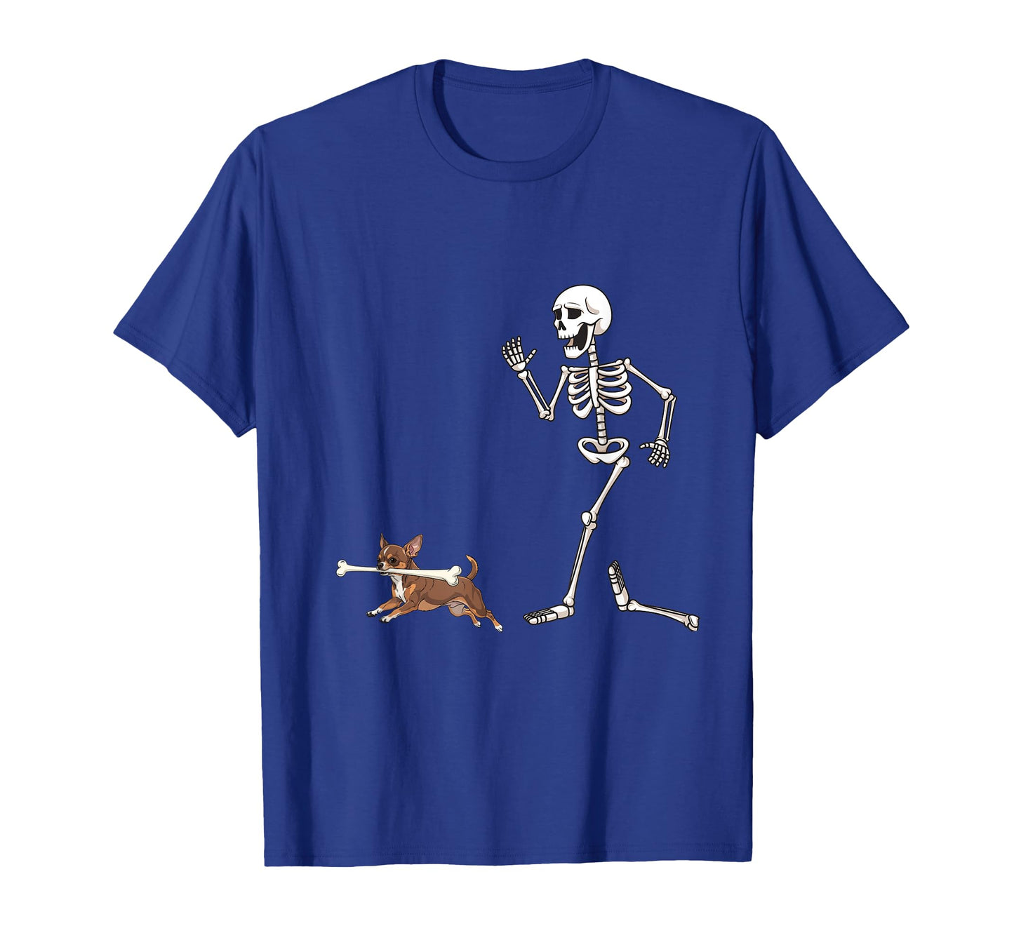 Funny Halloween Chihuahua and Skeleton T-Shirt