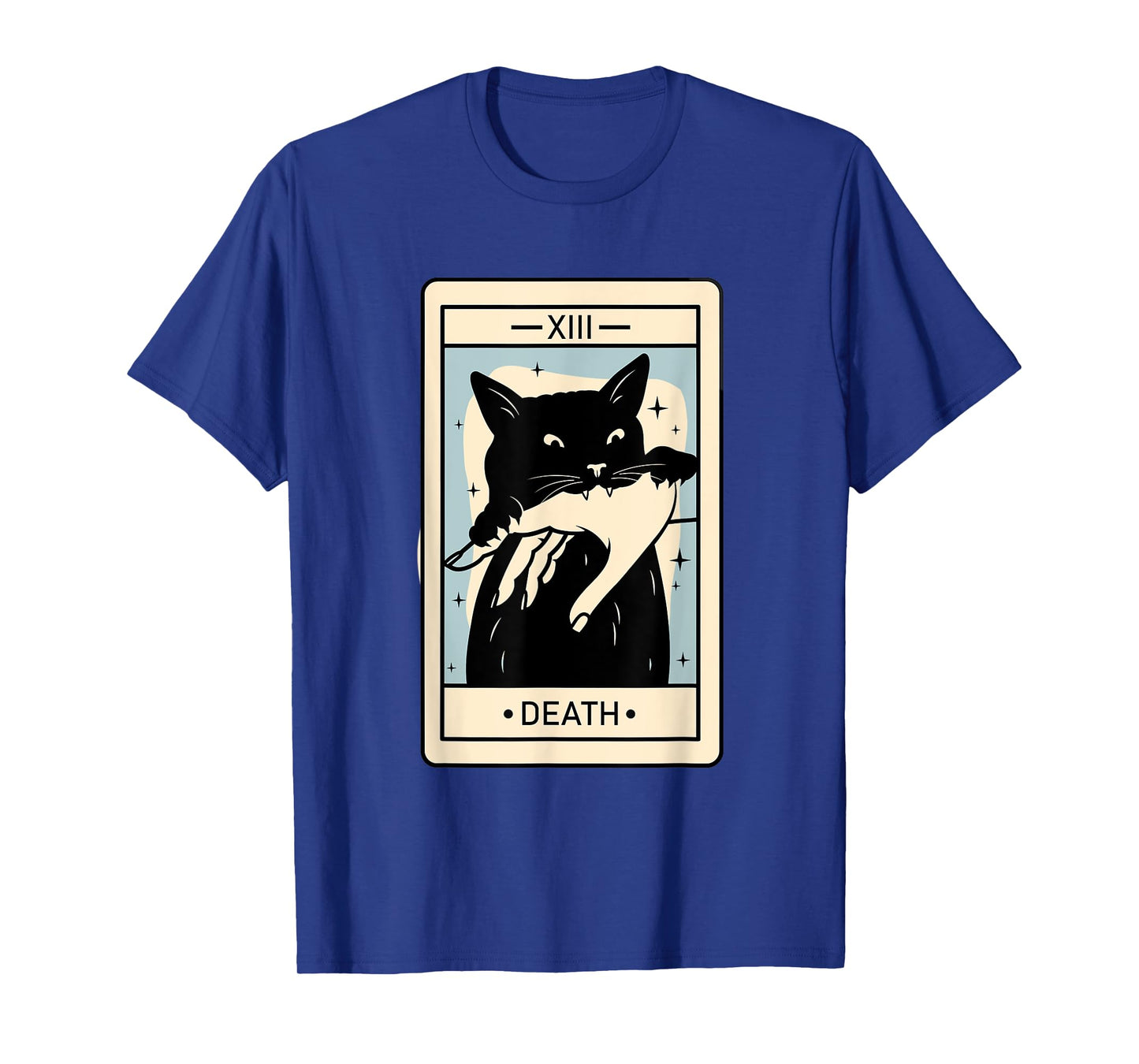 Black Cat Tarot Death Halloween Witchy Cat Lover Men Women T-Shirt