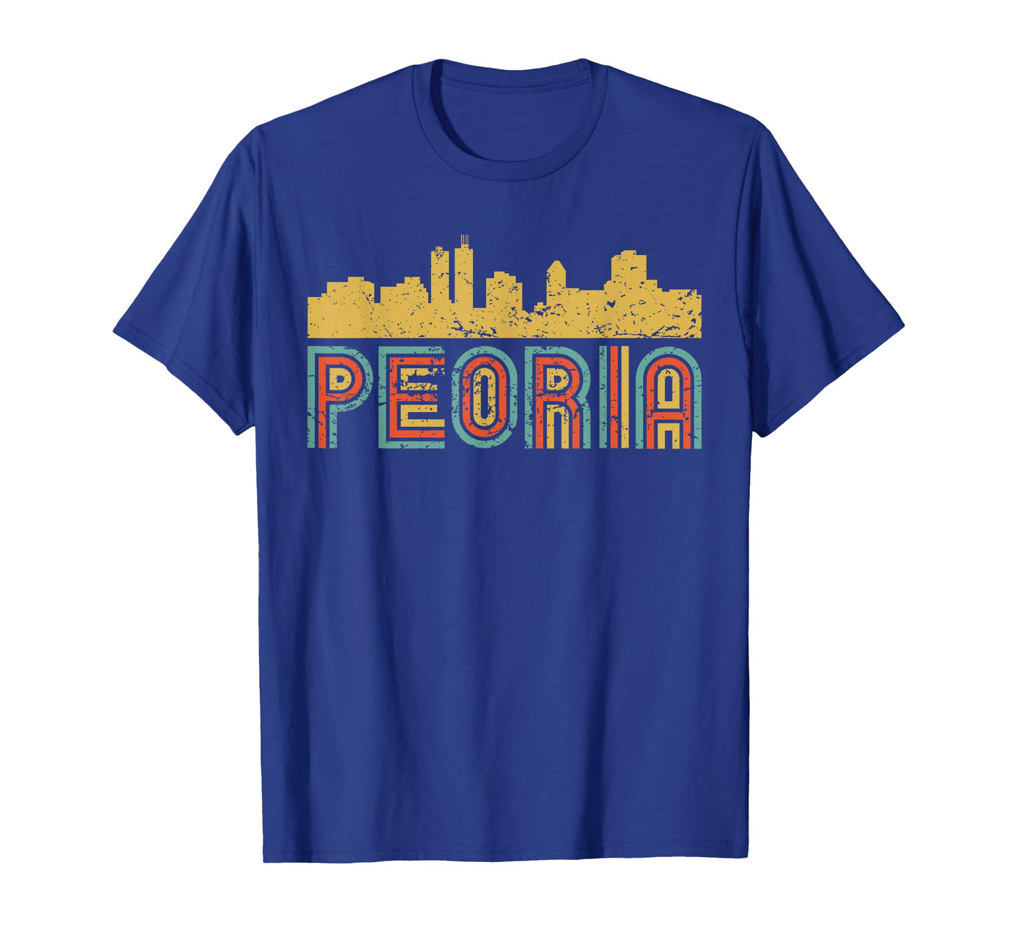 Vintage Retro Peoria Illinois Skyline T-Shirt T-Shirt