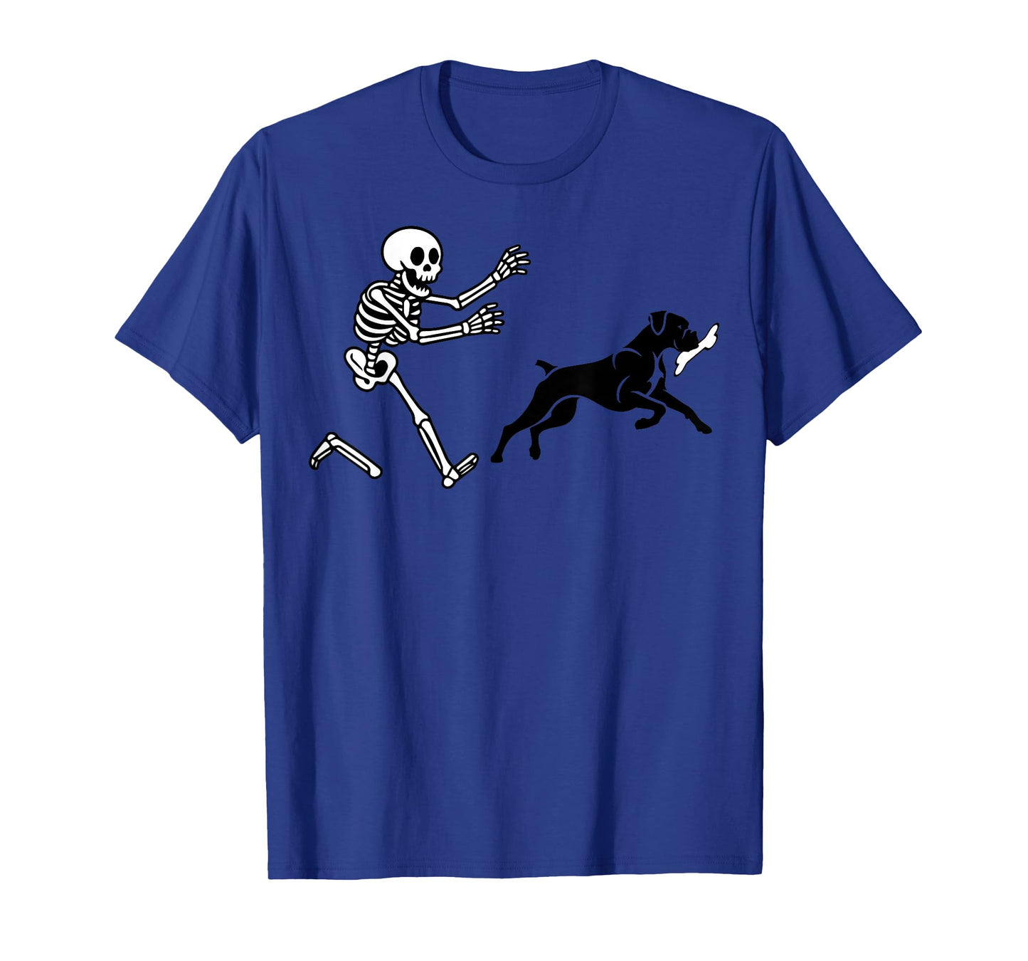Funny Boxer Running Skeleton Halloween T-Shirt