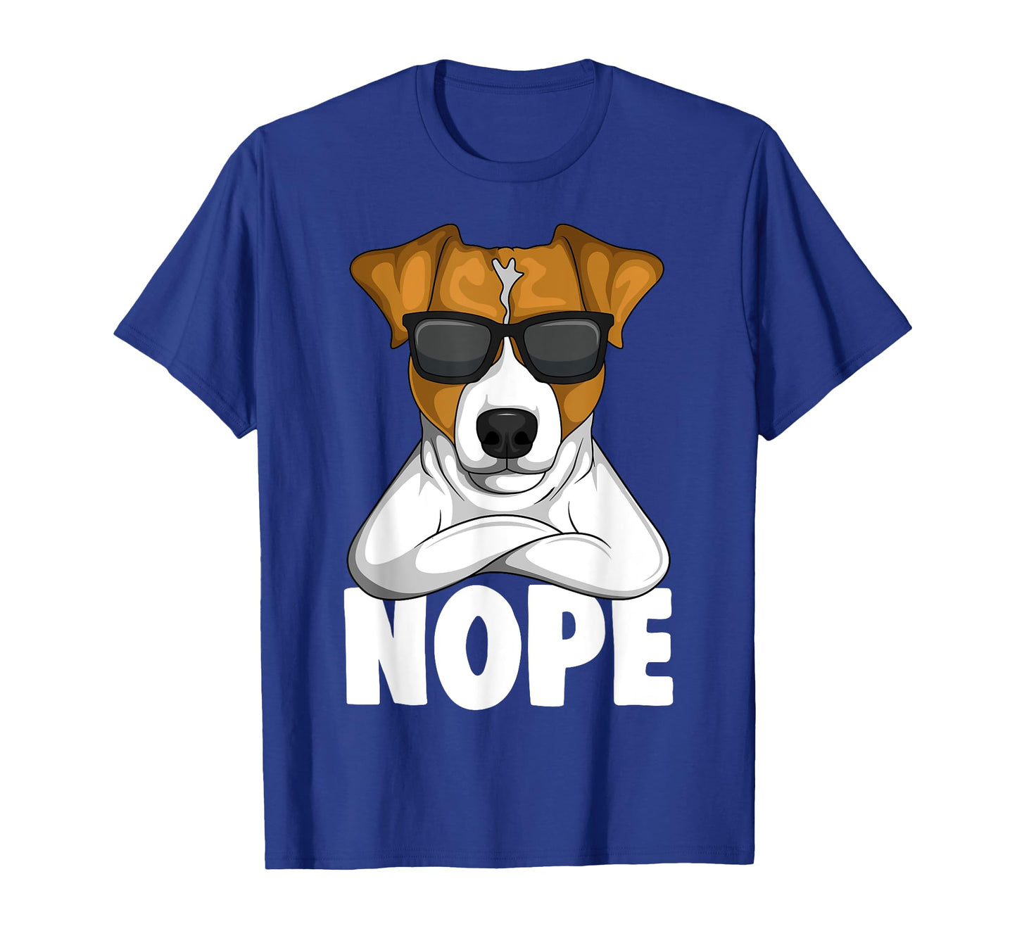 Jack Russell Apparel & Gift Ideas Women's Black Cartoon Jack Russell Terrier Nope T-Shirt