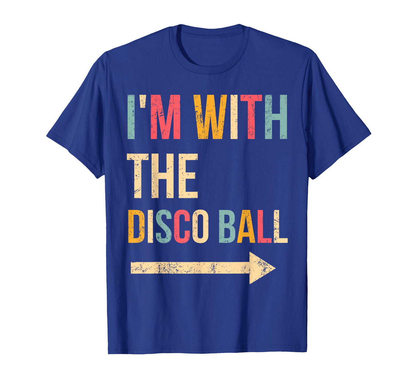 I'm With The Disco Ball Halloween Lazy DIY Costume Party T-Shirt, Small, Black