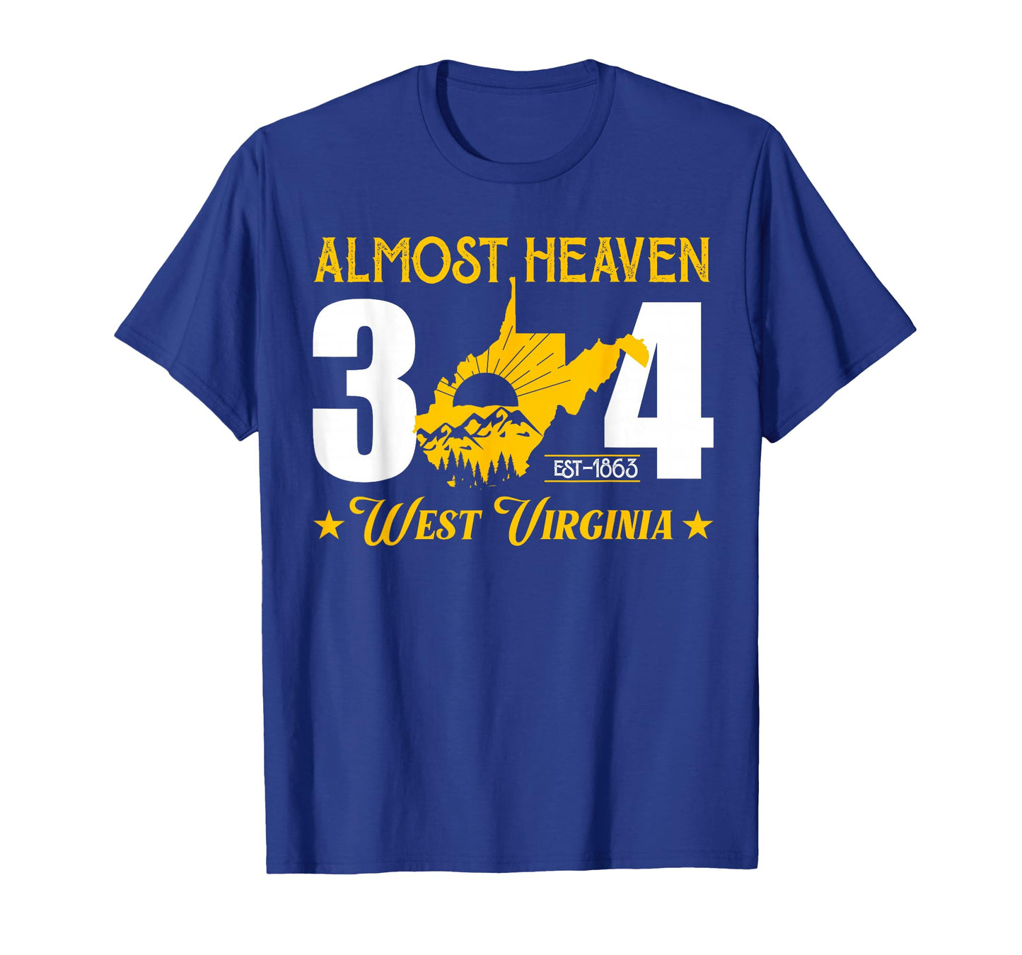Almost Heaven 304 West Virginia Map T-Shirt