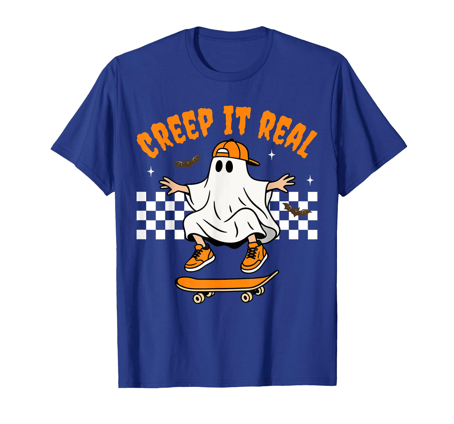 Creep It Real Vintage Halloween Ghost Cool Boy Fall Season T-Shirt