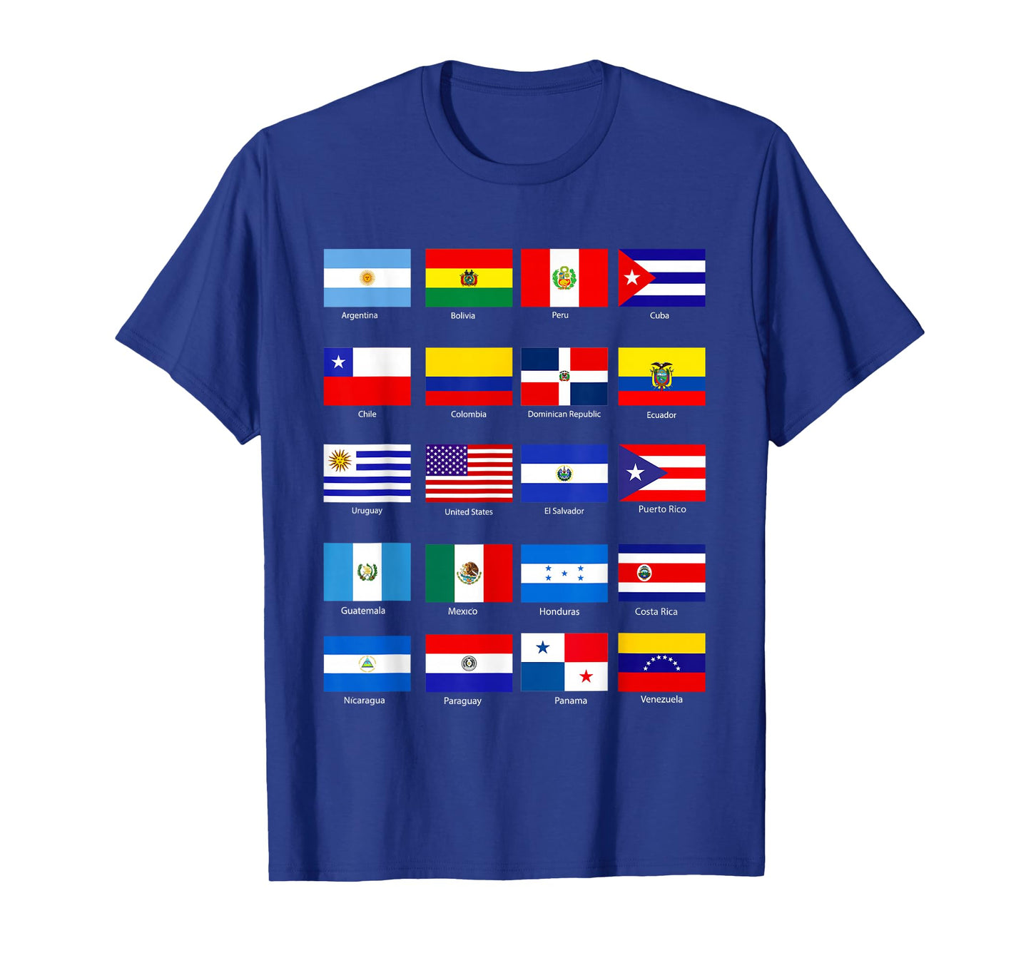All Latin American Flags Countries Hispanic Heritage Month T-Shirt
