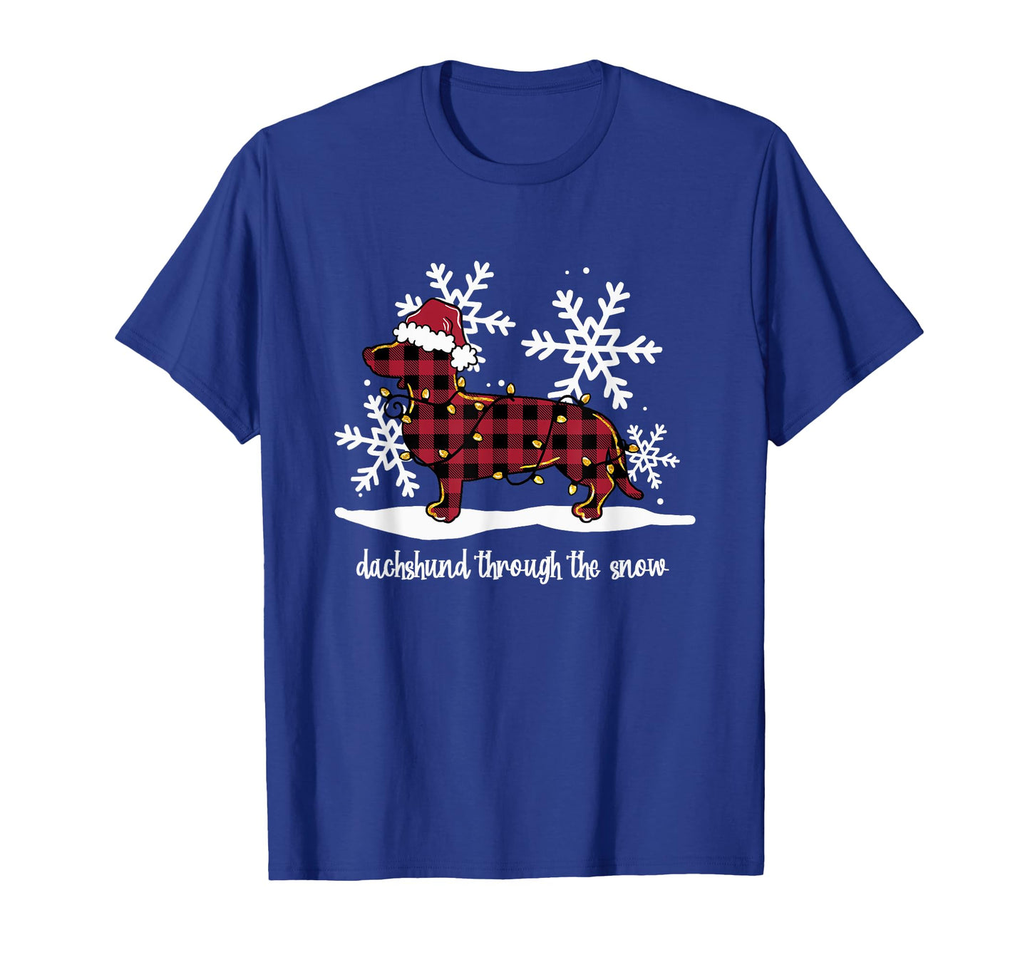 Dachshund Through The White Snow Retro Dachshund Lover Owner T-Shirt