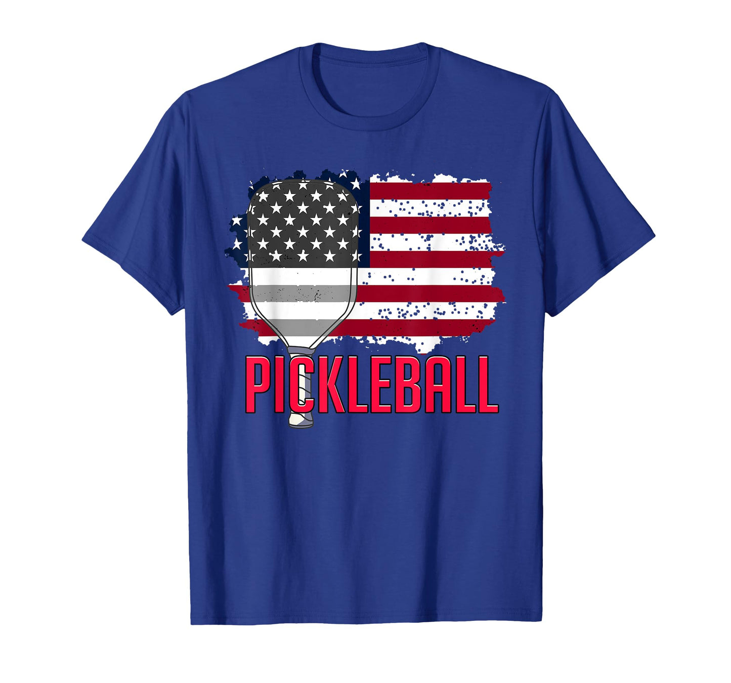US American Flag Pickleball Lover Player Paddle Men Women T-Shirt