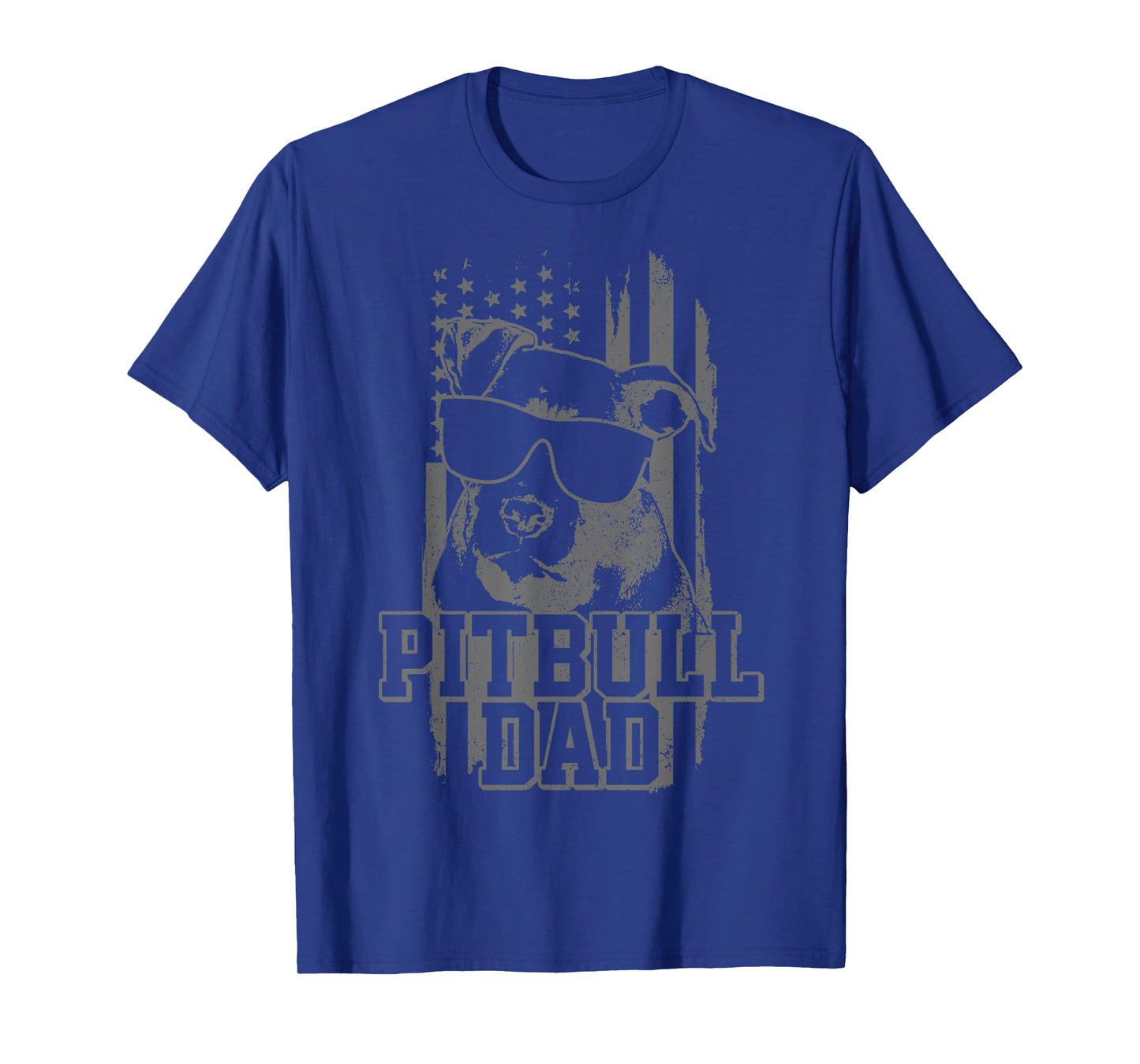 Pitbull Dad American Flag Patriotic Dog Lover Gift T-Shirt for Men