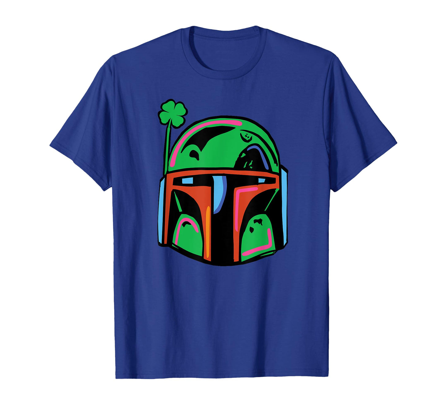 NEW Star Wars St Patrick's Day Boba Fett Helmet Lucky Clover T-Shirt