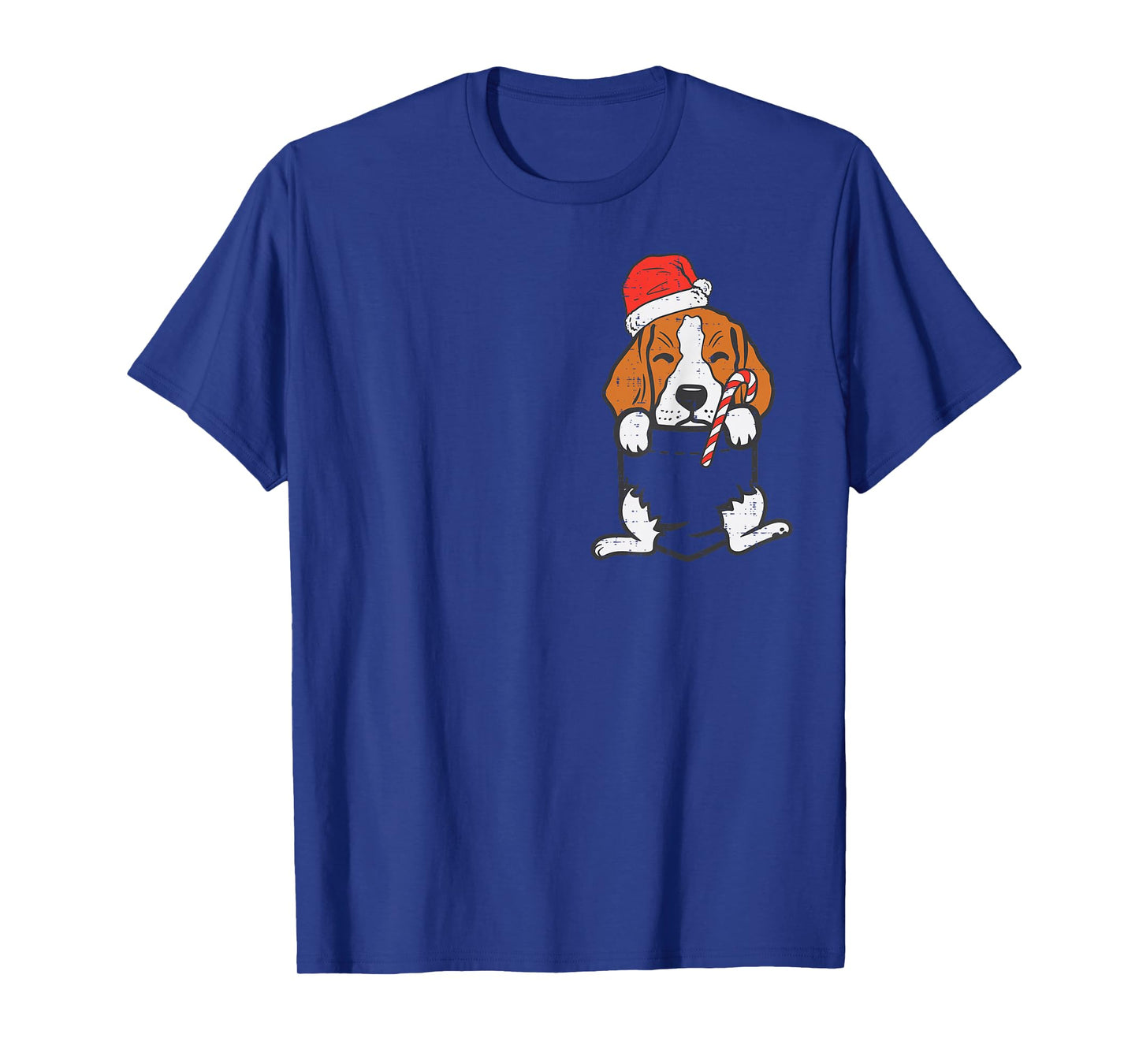 Pocket Beagle Santa Dog Christmas Xmas Men Women T-Shirt