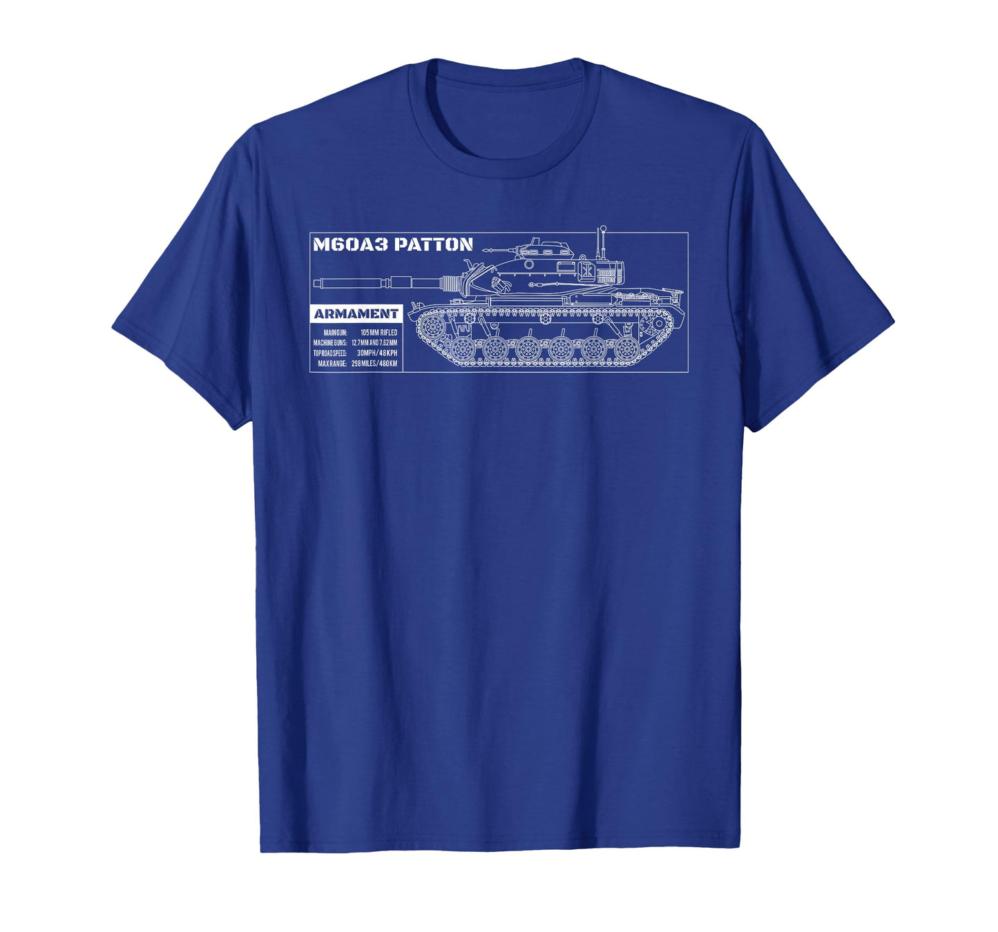 M60 A3 Patton Tank Blueprint Infographic T-Shirt