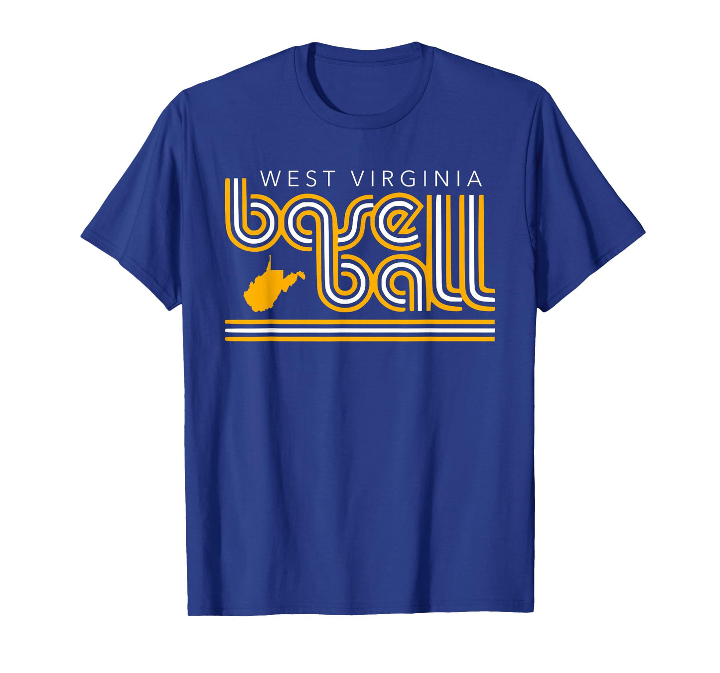 Retro Font West Virginia Baseball Player WV Ball Team Gear T-Shirt