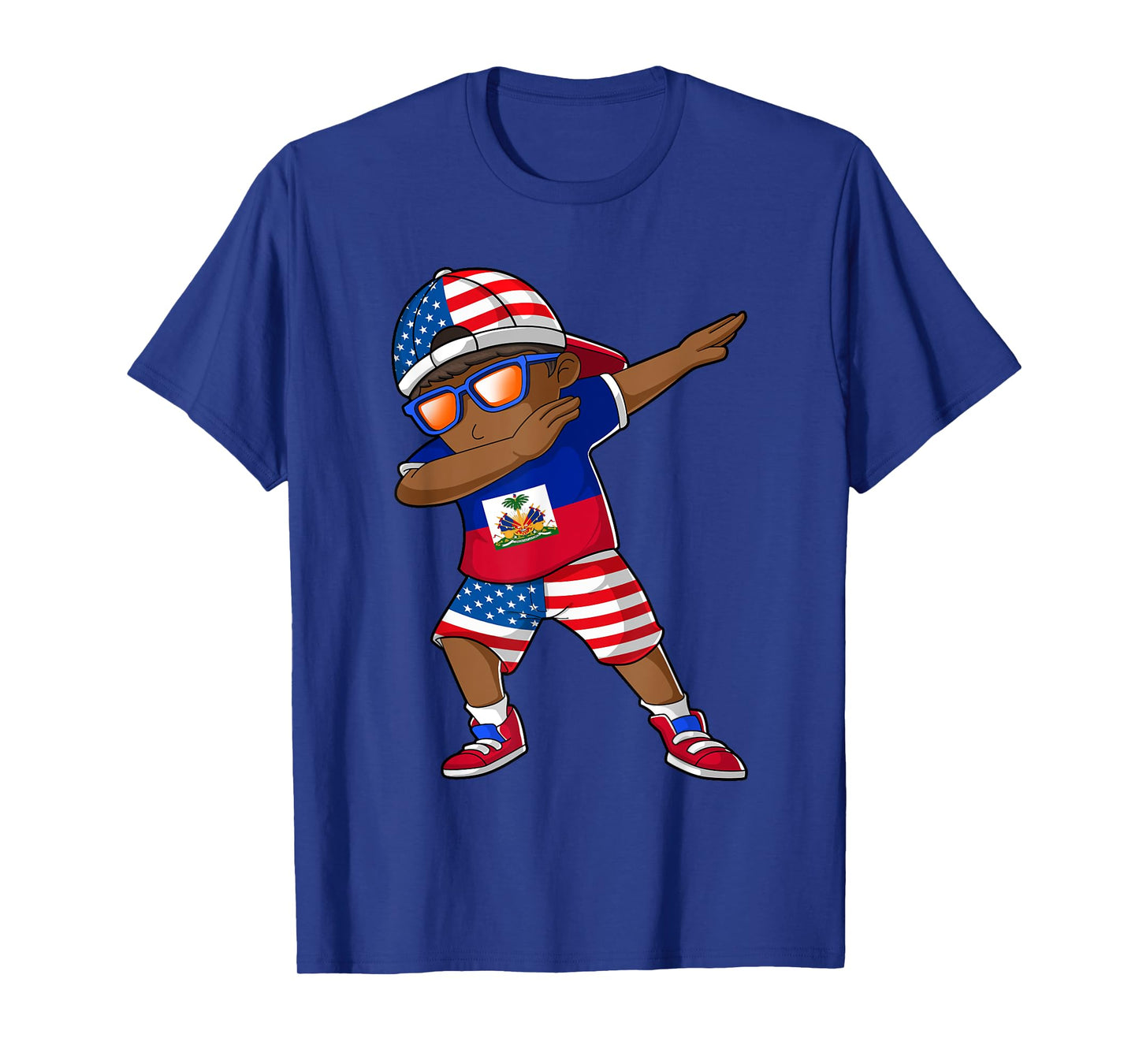 Half American Half Haitian Boy Kid Haiti Flag Patriotic T-Shirt