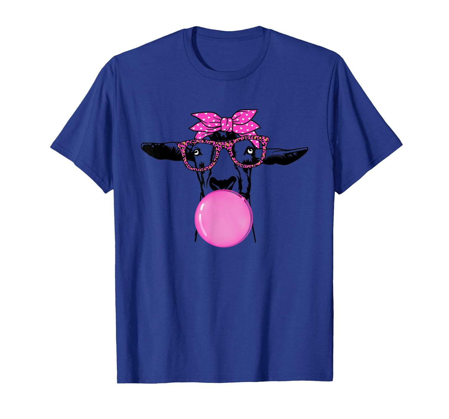 funny goat with bubble gum bandana glasses T-Shirt