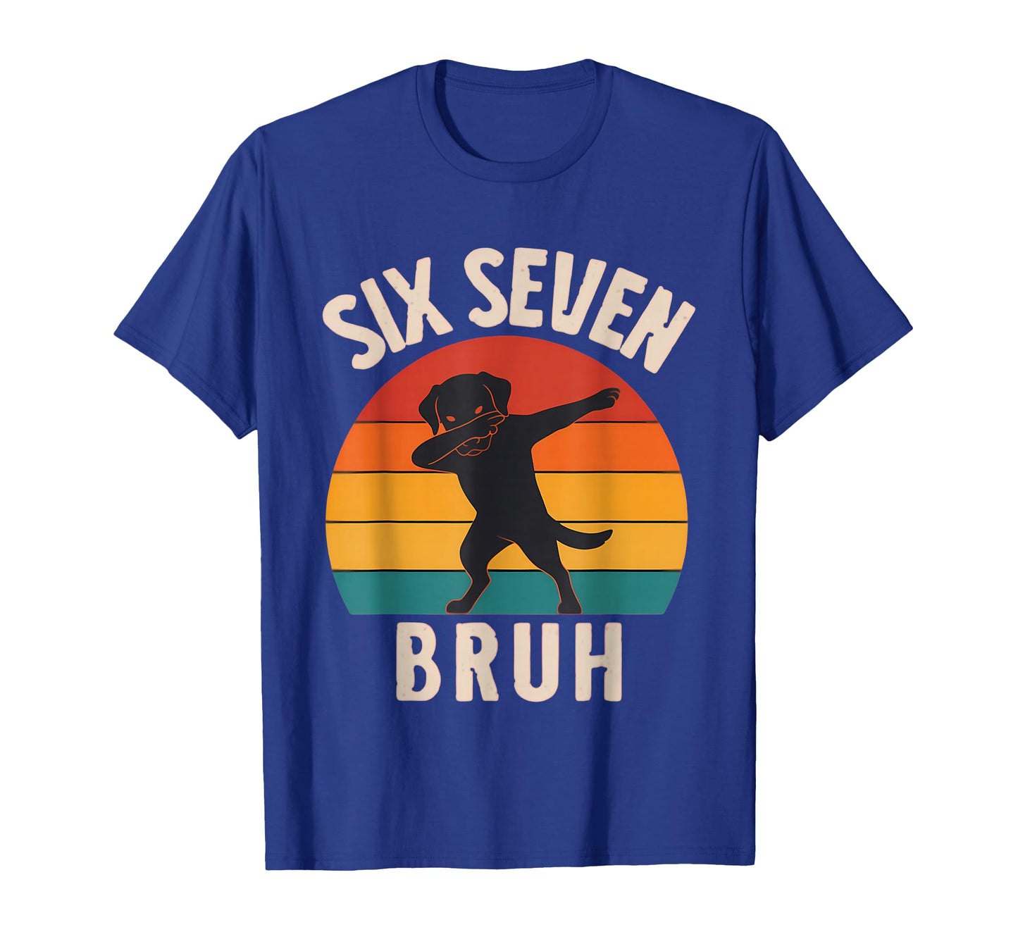 67 Meme 6 7 Dabbing Dog Six Seven Bruh Funny Retro Boys Kids T-Shirt