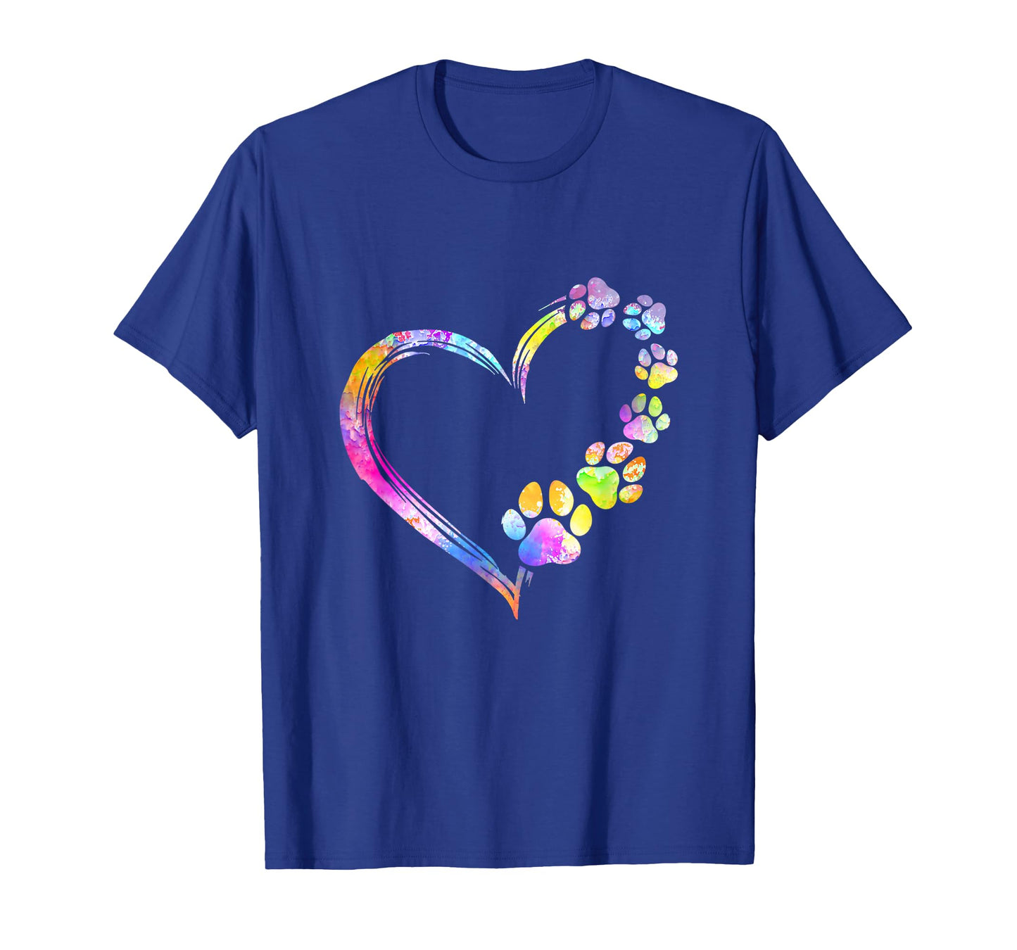 Dog Mom Dad Puppy Love Dogs Paw Print Heart Tie Dye Design T-Shirt