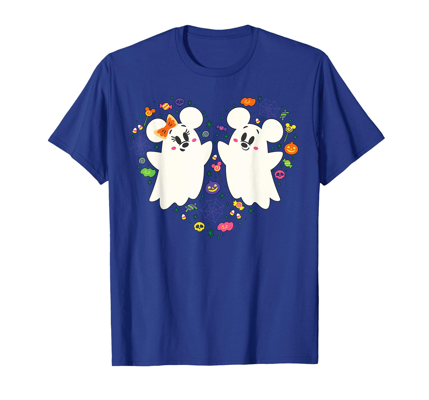 Disney Mickey and Minnie Cute Little Ghosts Halloween Heart T-Shirt