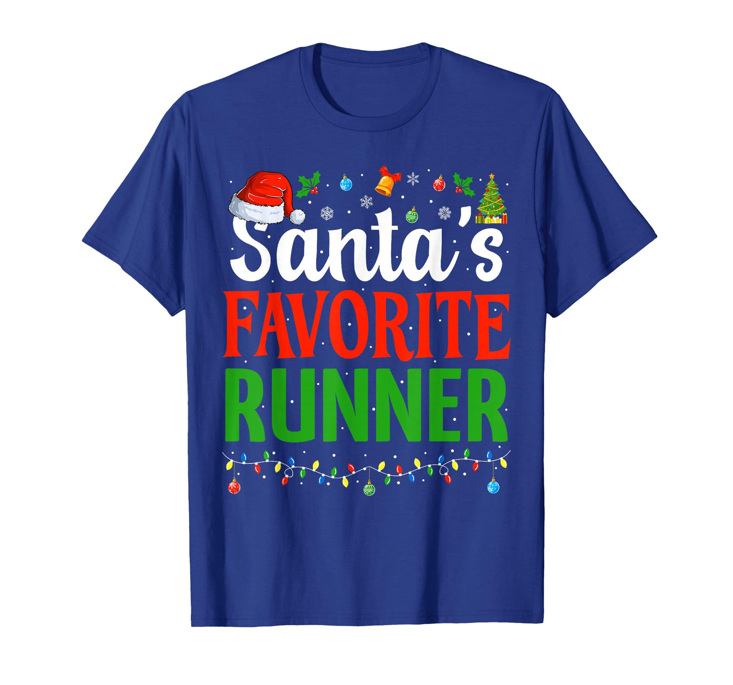 Santa’s Favorite Runner Xmas Funny Runners Christmas Running T-Shirt