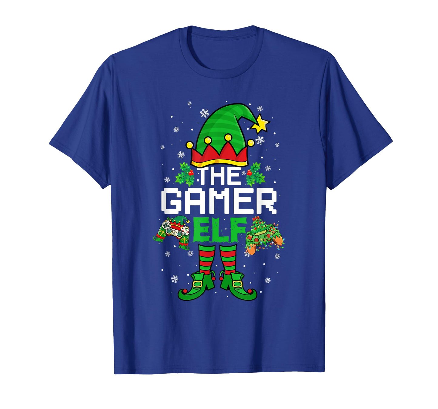 Christmas The Gamer Elf Video Gaming Funny Xmas Men Boys T-Shirt
