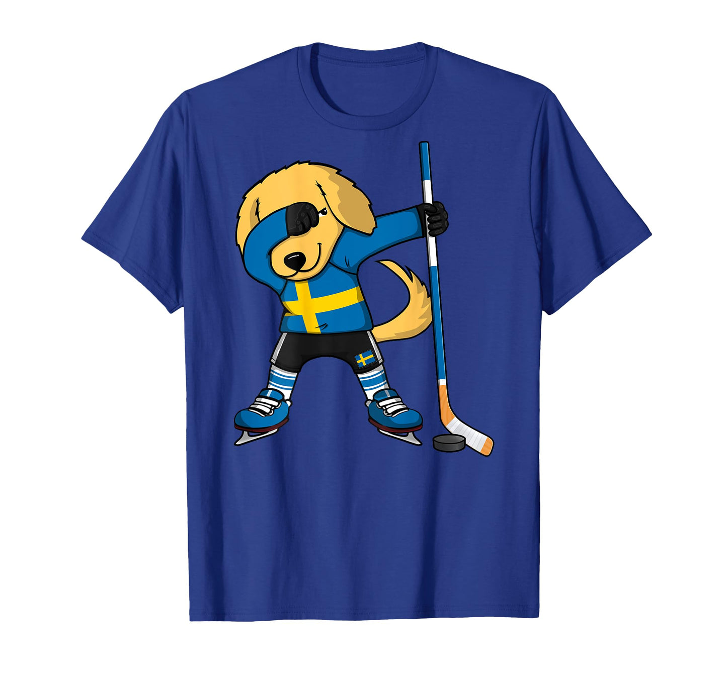 Dabbing Golden Retriever Sweden Ice Hockey Lovers Jersey Art T-Shirt