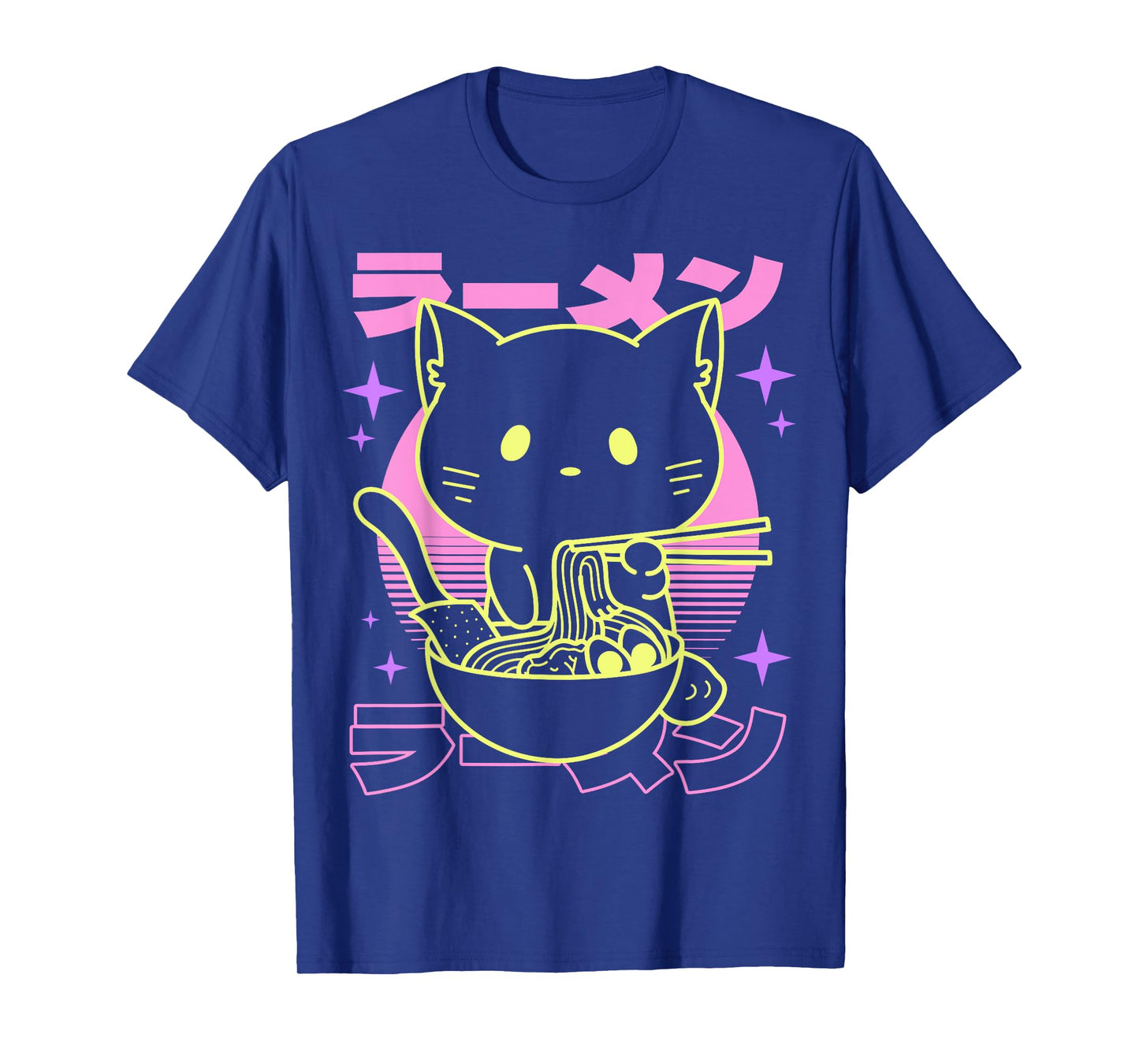 Anime Ramen Cat Japanese Retro Noodles Aesthetic Kawaii Cat T-Shirt