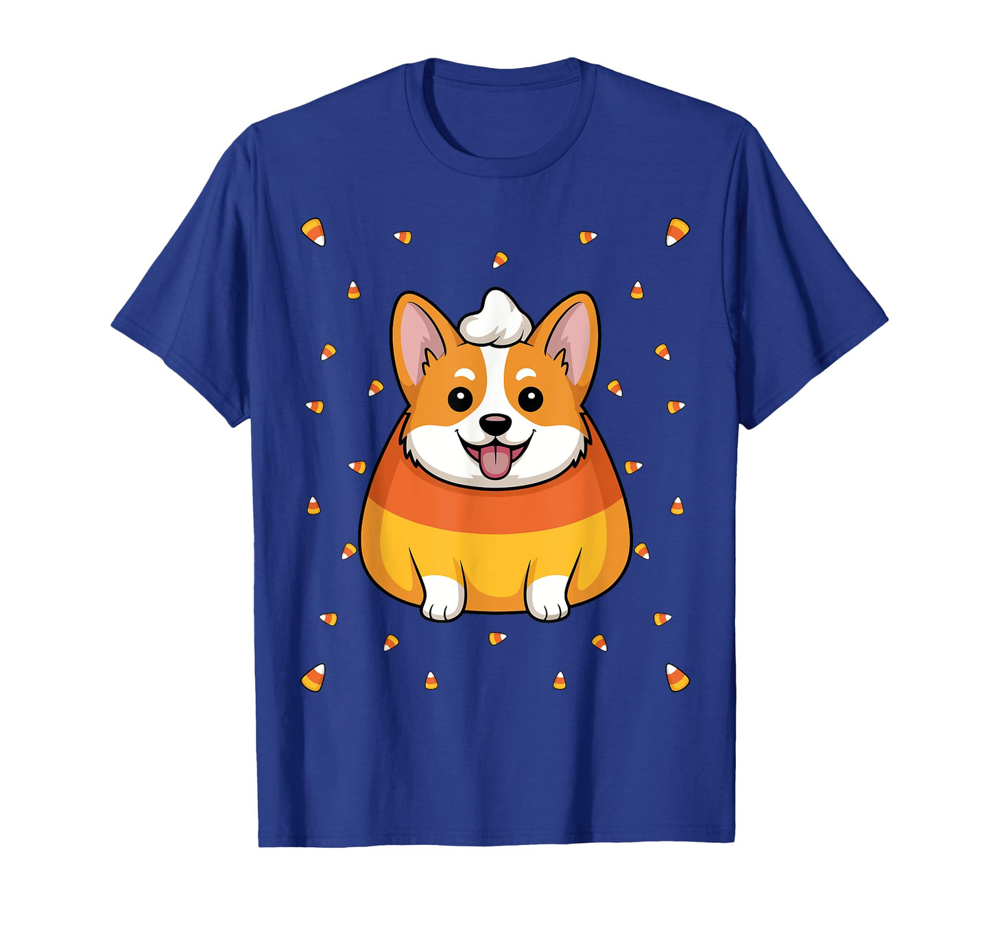 Candy Corn Cute Corgi Dog Spooky Halloween Men Women T-Shirt