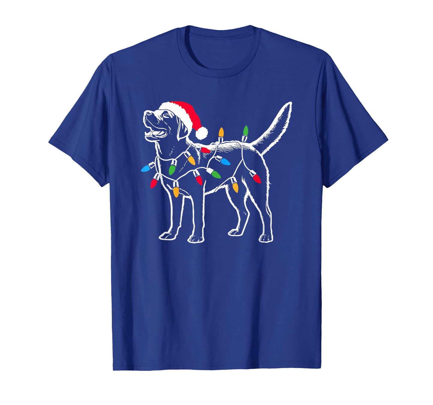 Funny Santa Labrador Retriever Christmas Lights Dog Lover T-Shirt