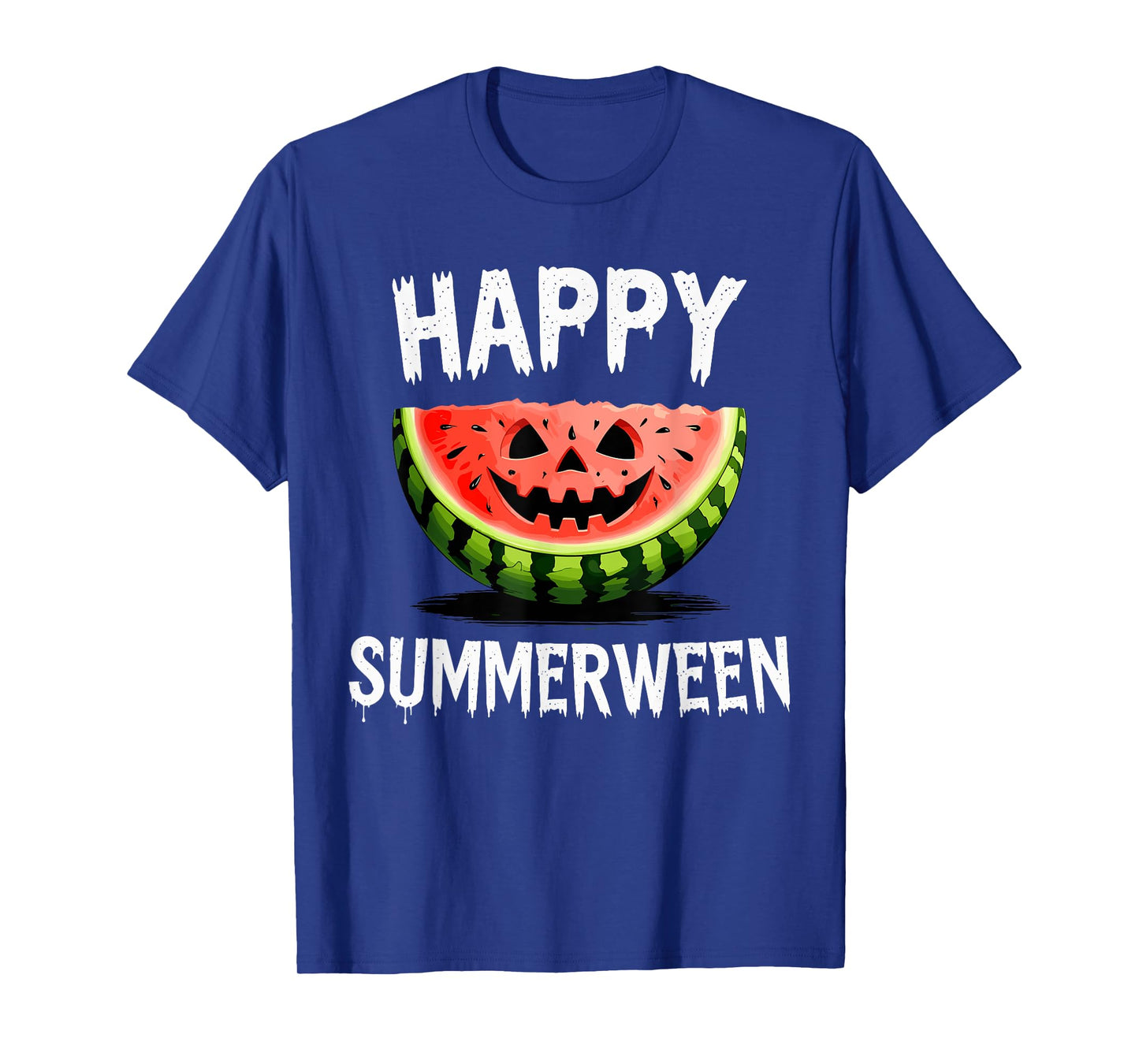 Watermelon Jack O Lantern Summer Halloween Happy Summerween T-Shirt