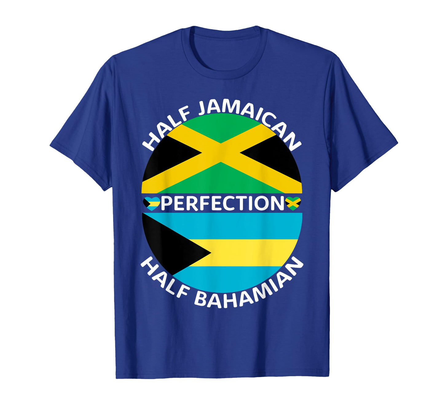 Half Jamaican Half Bahamian Bahamas Jamaica Flag Men Women T-Shirt