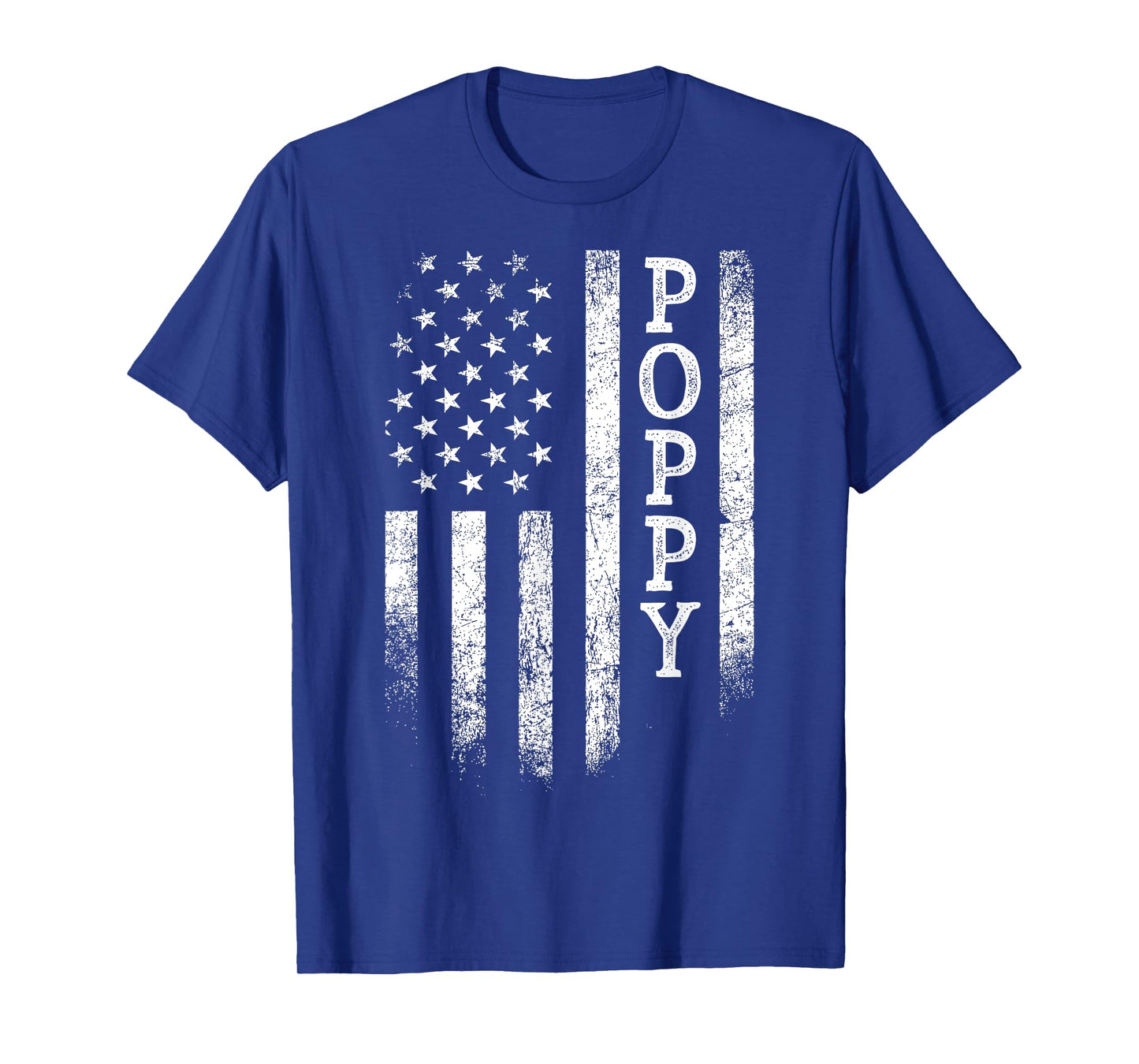 Distressed Poppy American Flag Patriotic Father's Day T-Shirt