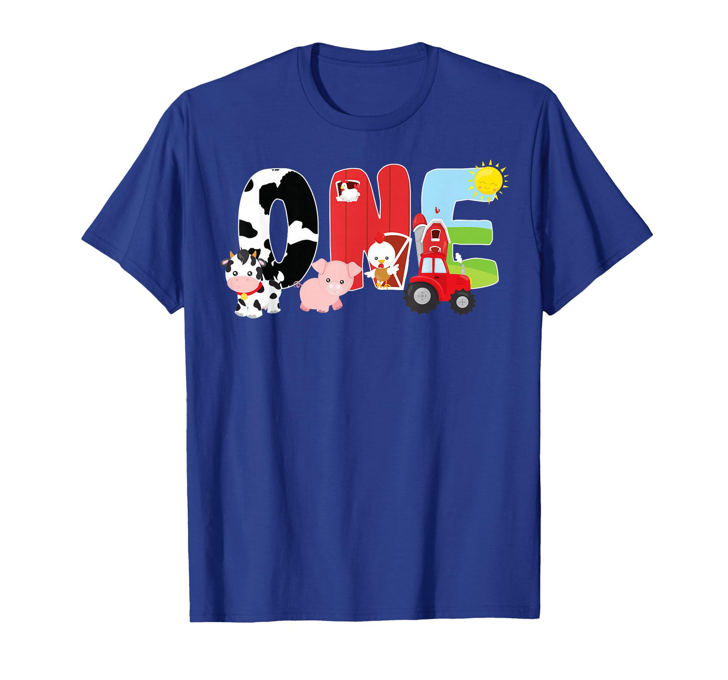 Farm Animals 1st Birthday Barnyard 1 Year Old Baby Birthday T-Shirt