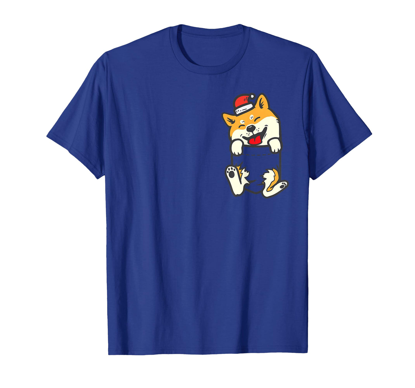 Pocket Santa Shiba Inu Akita Feet Christmas Dog Lover PJ T-Shirt