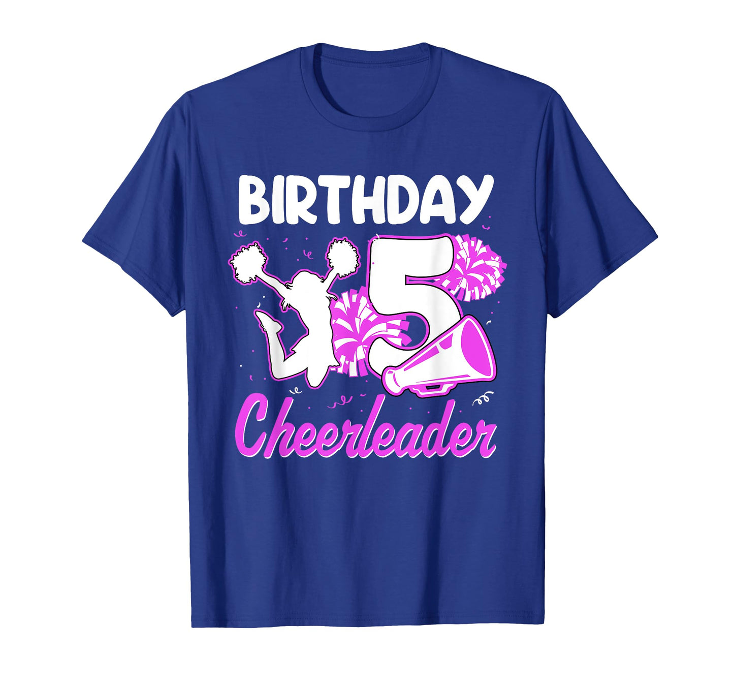 5th Birthday Cheerleader Girl 5 Years Old Cheerleading T-Shirt
