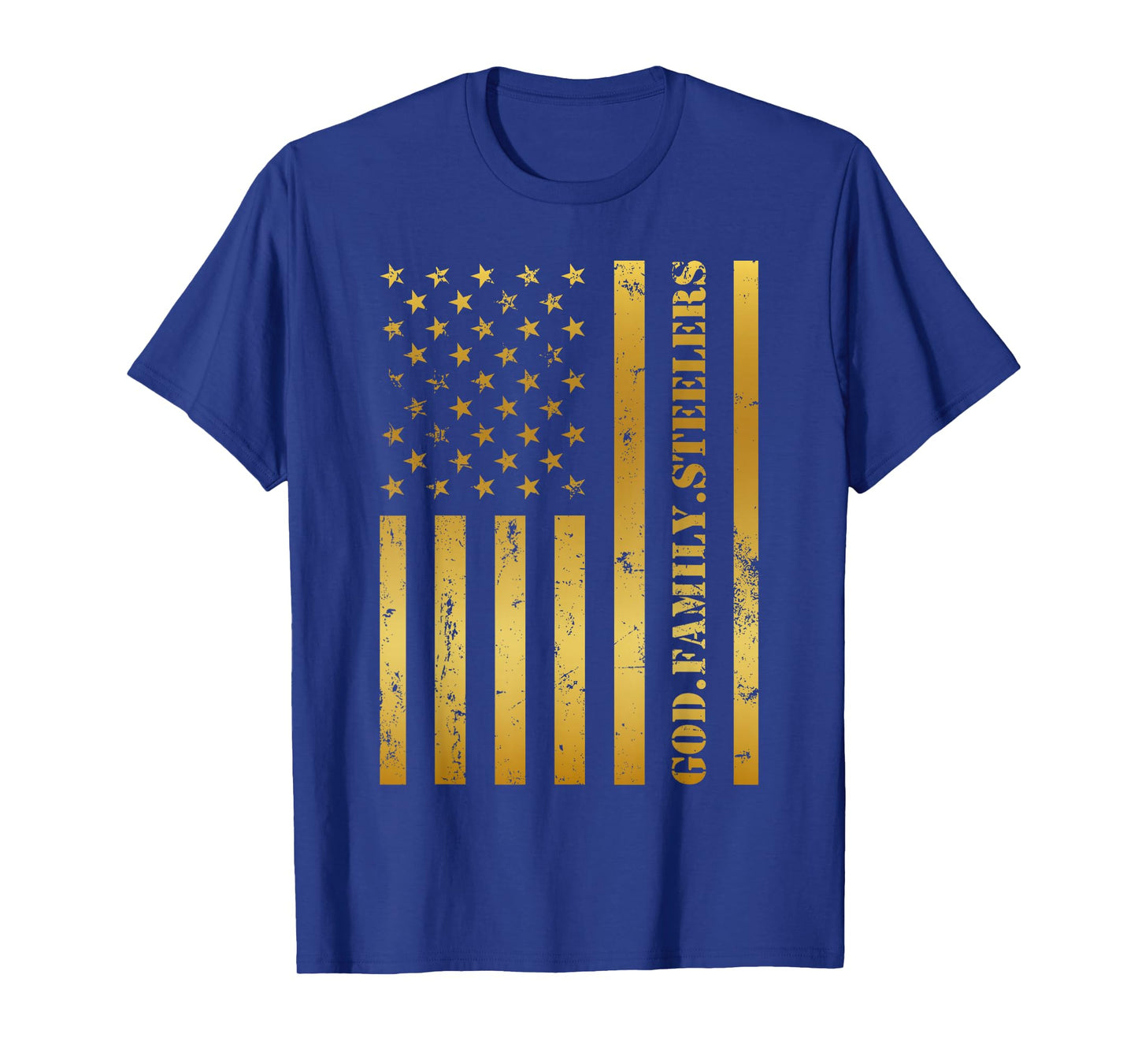 God Family Steelers Pro Us Flag Design Father's Day Dad T-Shirt