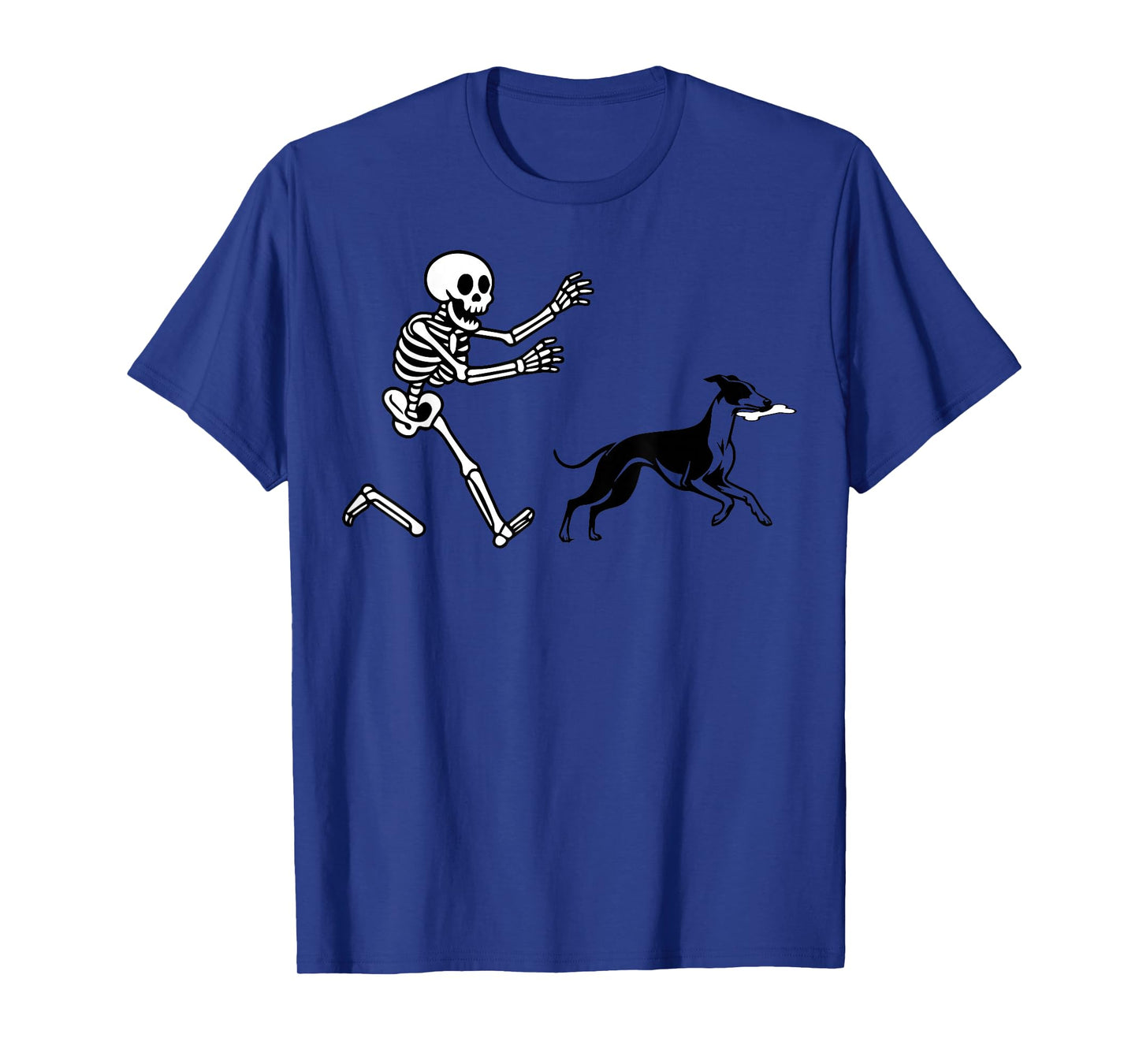 Funny Whippet Running Skeleton Halloween T-Shirt